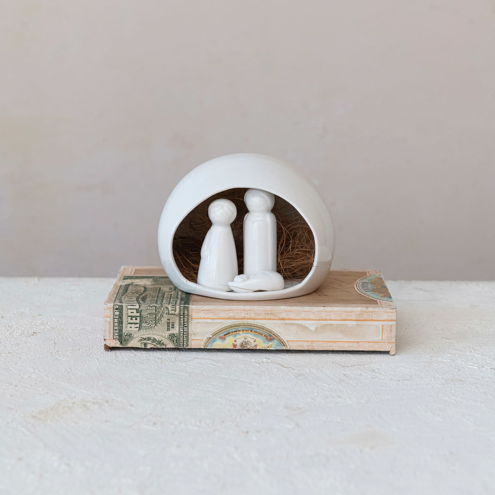 Hello Honey® 5.5" White Dome Stoneware Nativity Décor Set