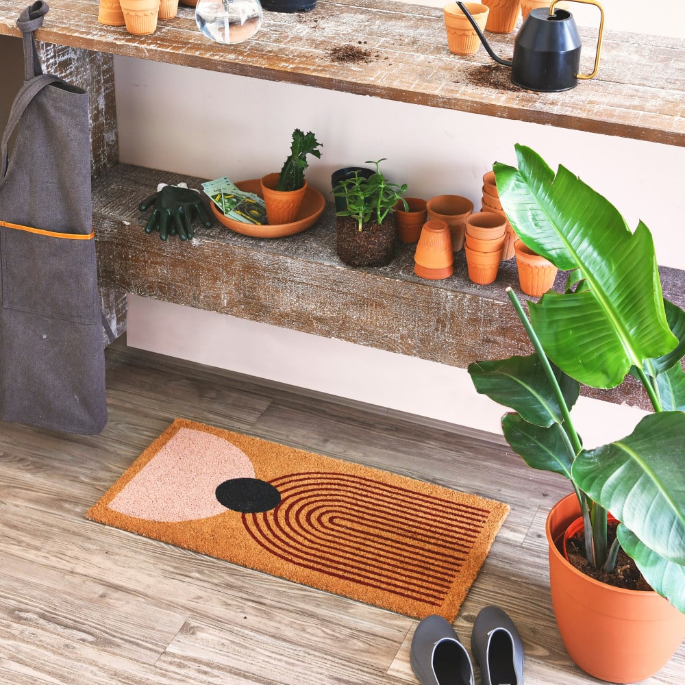 Hello Honey® Abstract Print Coir Doormat