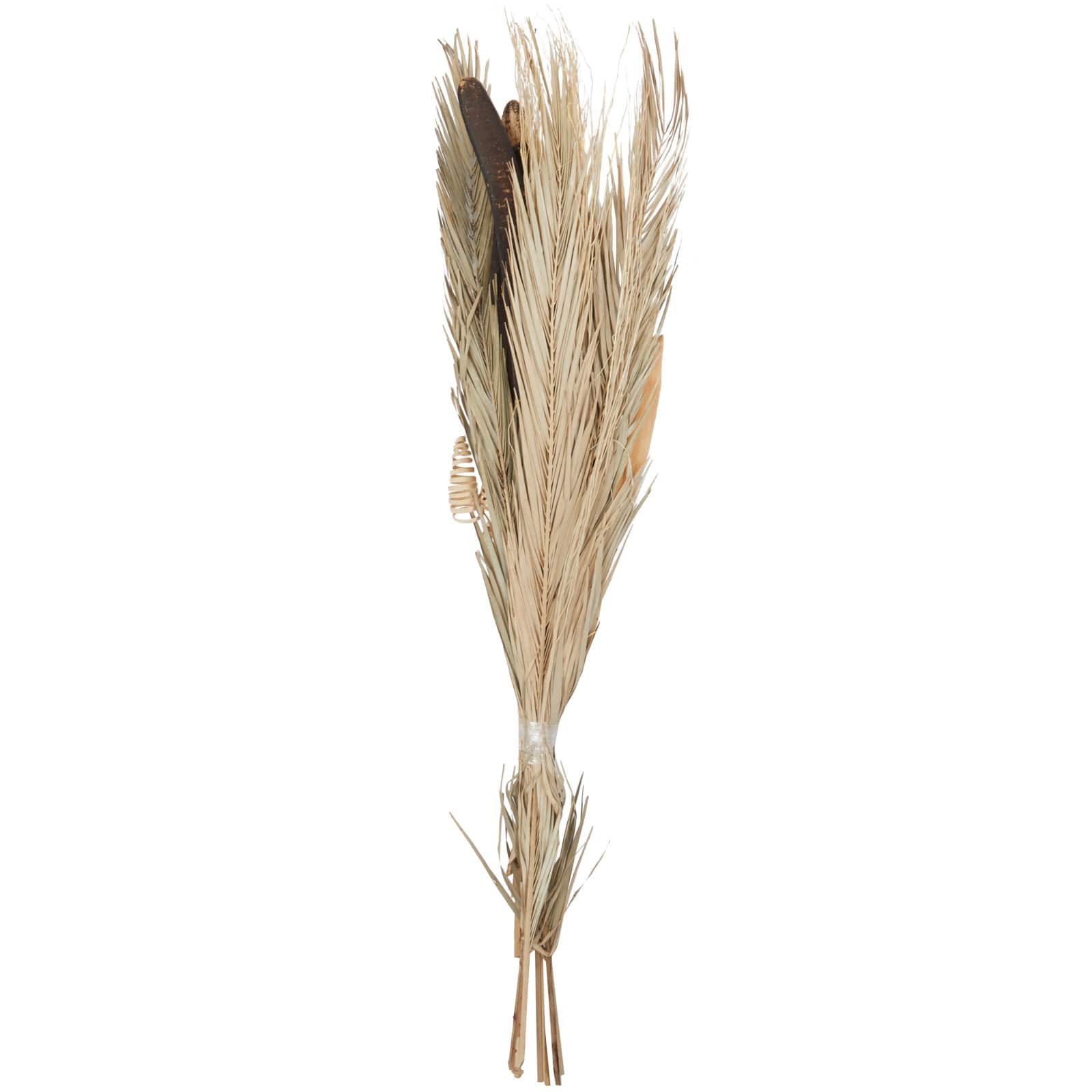62" Beige Dried Plant Assorted Bouquet Palm Leaf Natural Foliage with Branch Accents