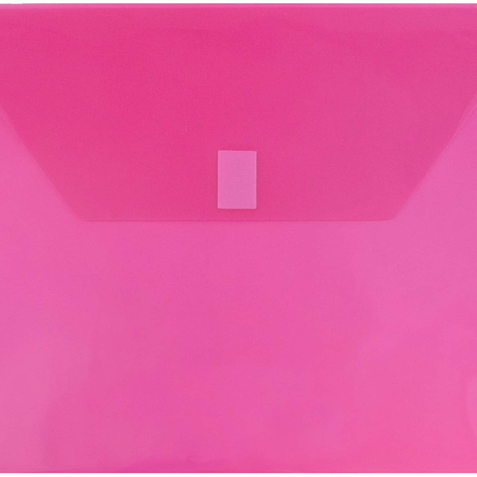JAM Paper Booklet Plastic Envelopes with Hook & Loop Closure