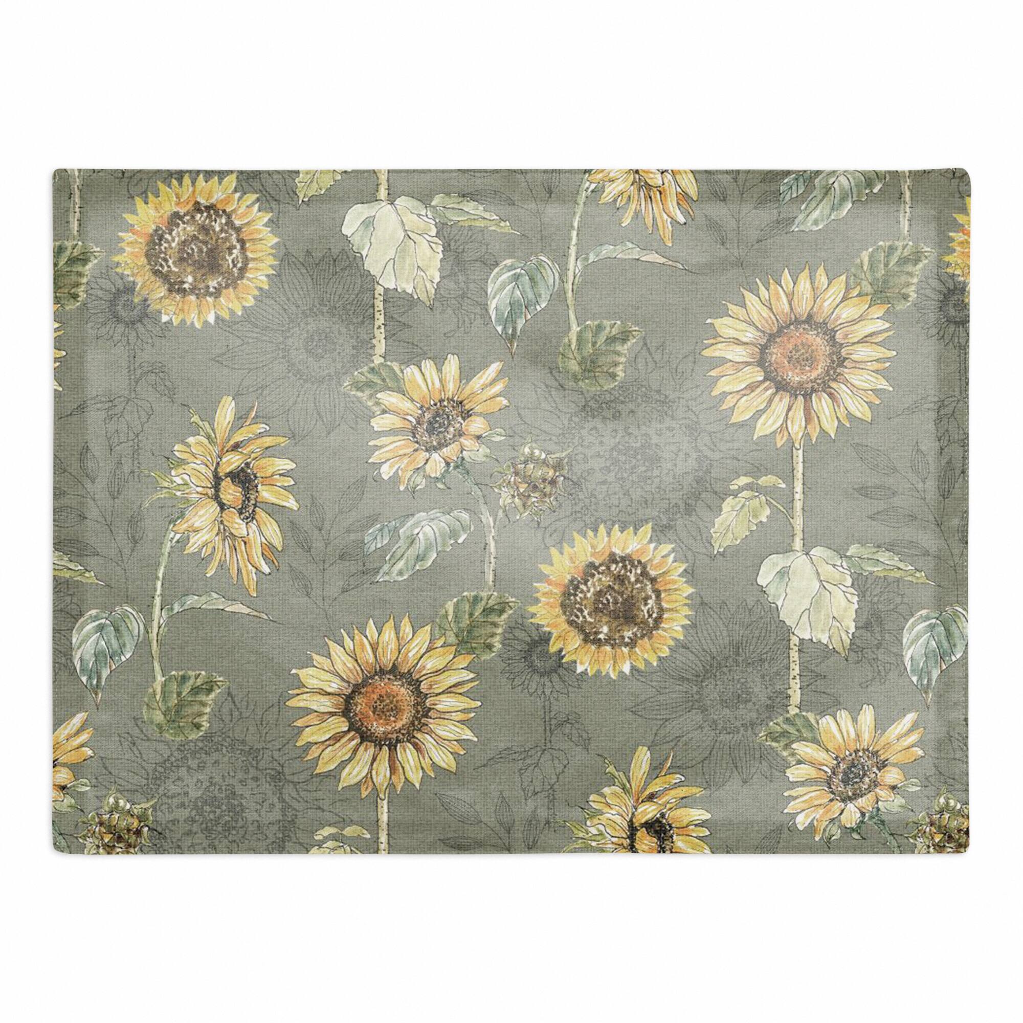 Sunflower Pattern Cotton Twill Placemat