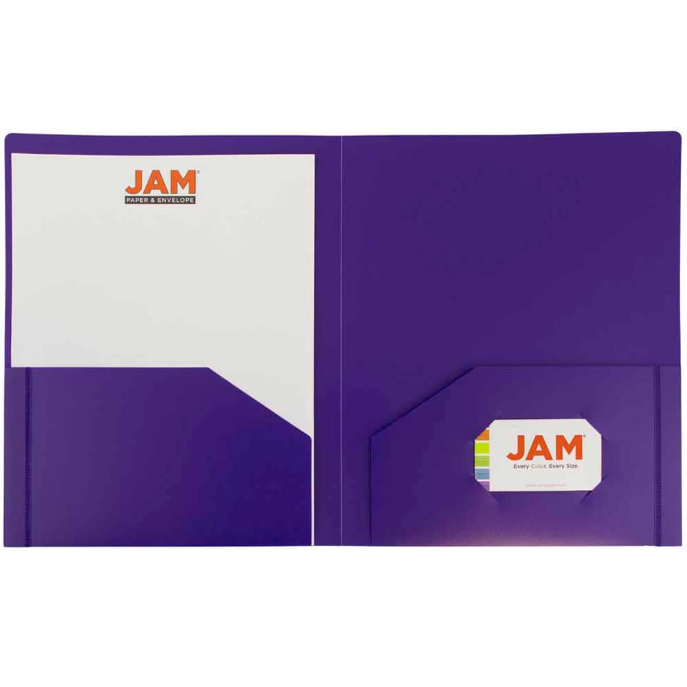 JAM Paper Heavy Duty Plastic 2-Pocket Folders, 6ct.