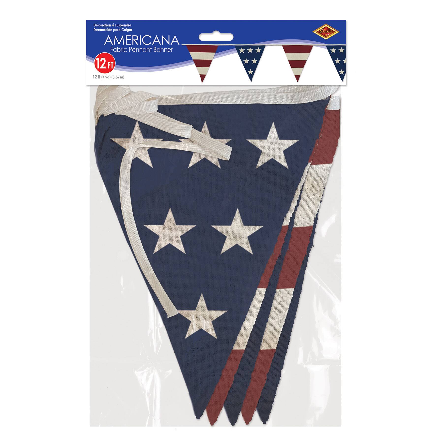 Beistle 9.5" x 12ft. Americana Fabric Pennant Banner