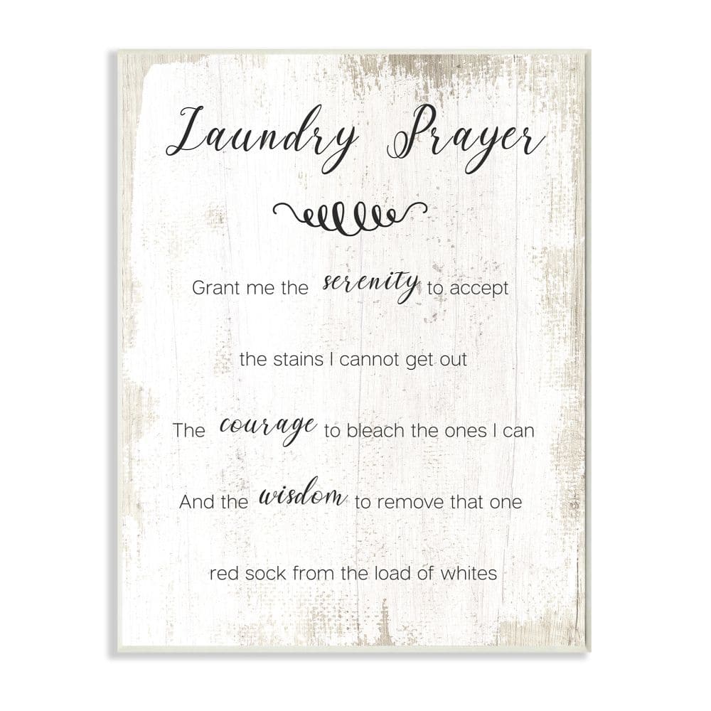 Stupell Industries Family Laundry Room Prayer Faith Inspired Humor Wood Wall Plaque