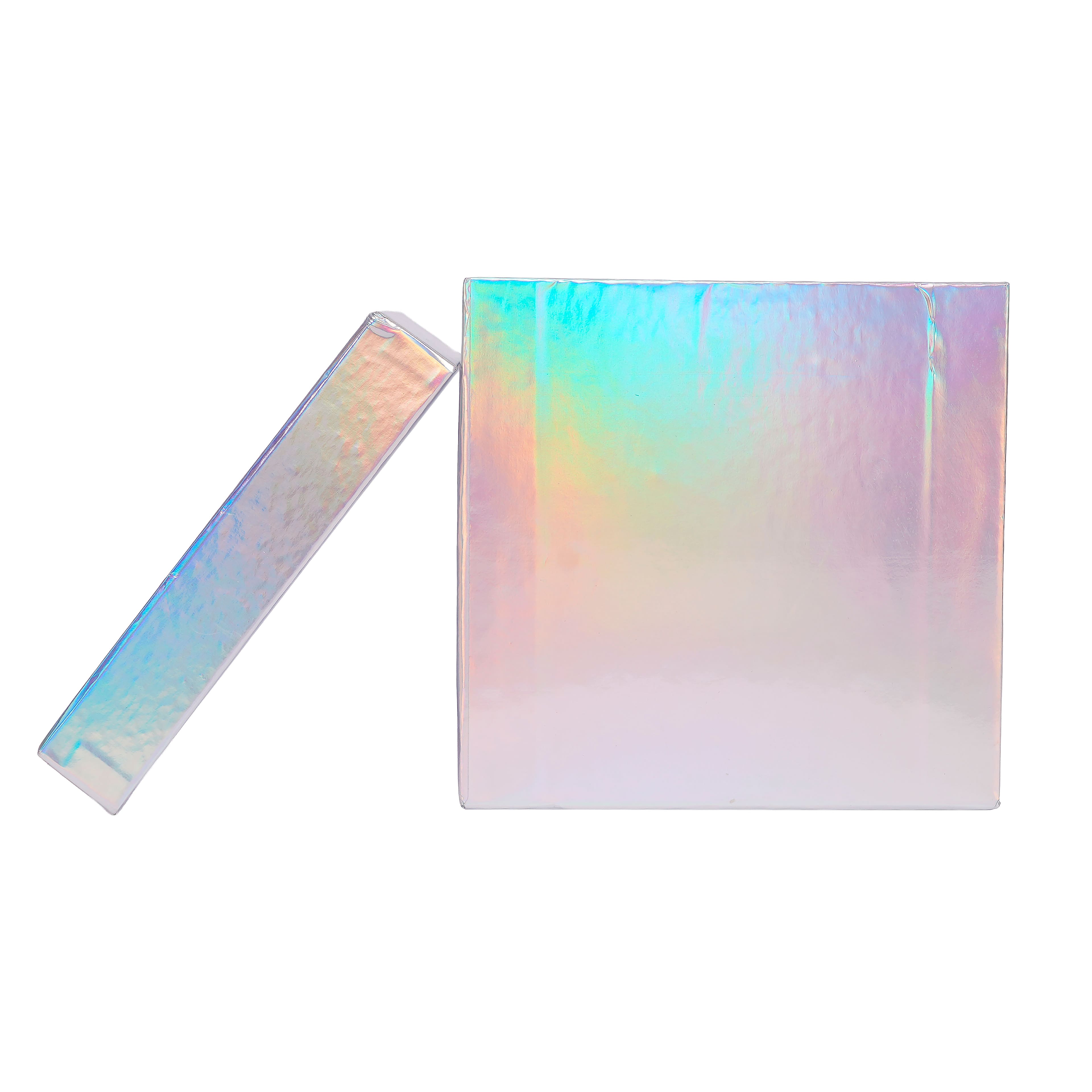 6" Holographic Silver Cube Gift Box by Celebrate It™