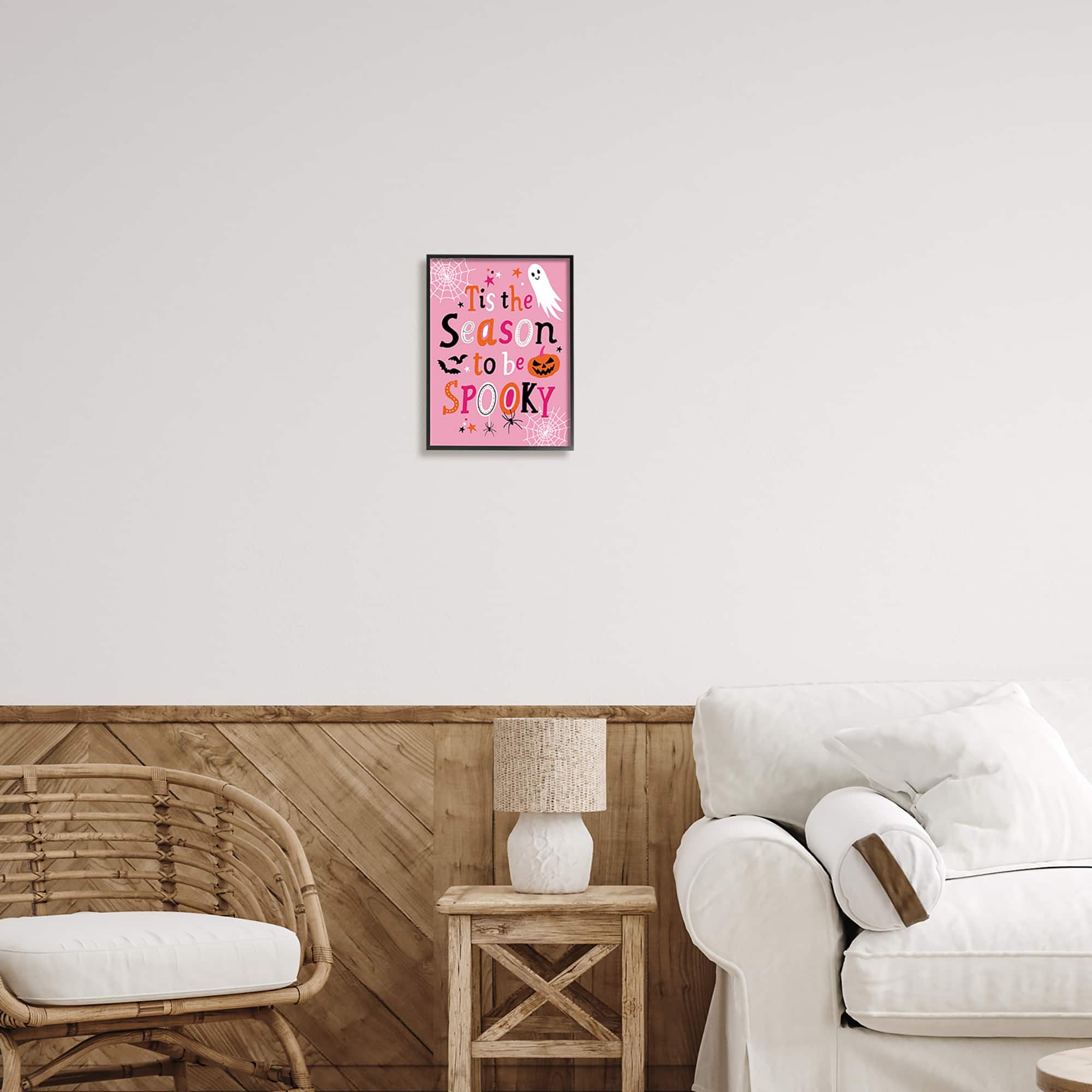 Stupell Industries Tis The Season To Be Spooky Ghost Phrase Framed Giclee Art