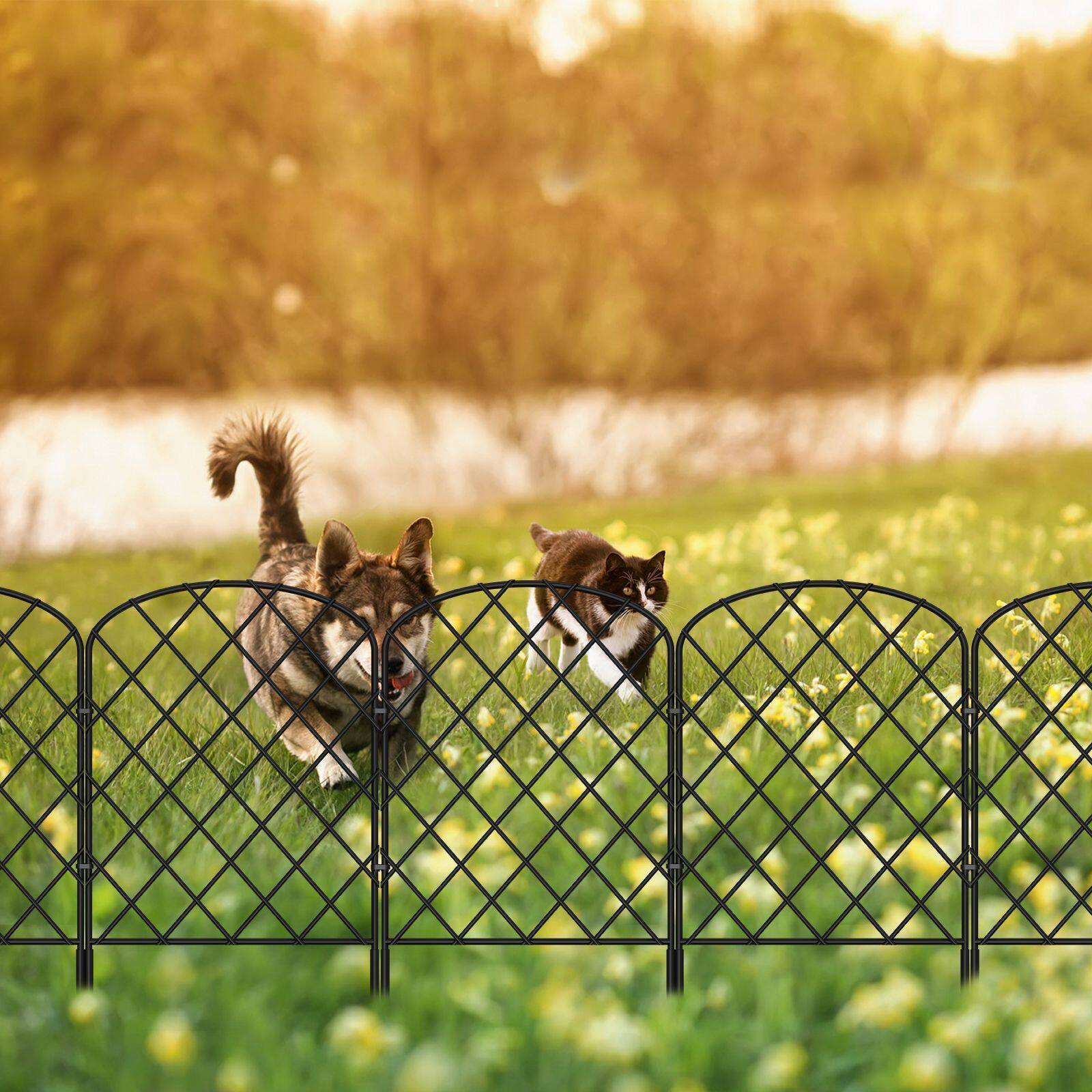 NEX™ Metal Rhombic Pet Guard & Garden Stake Fence