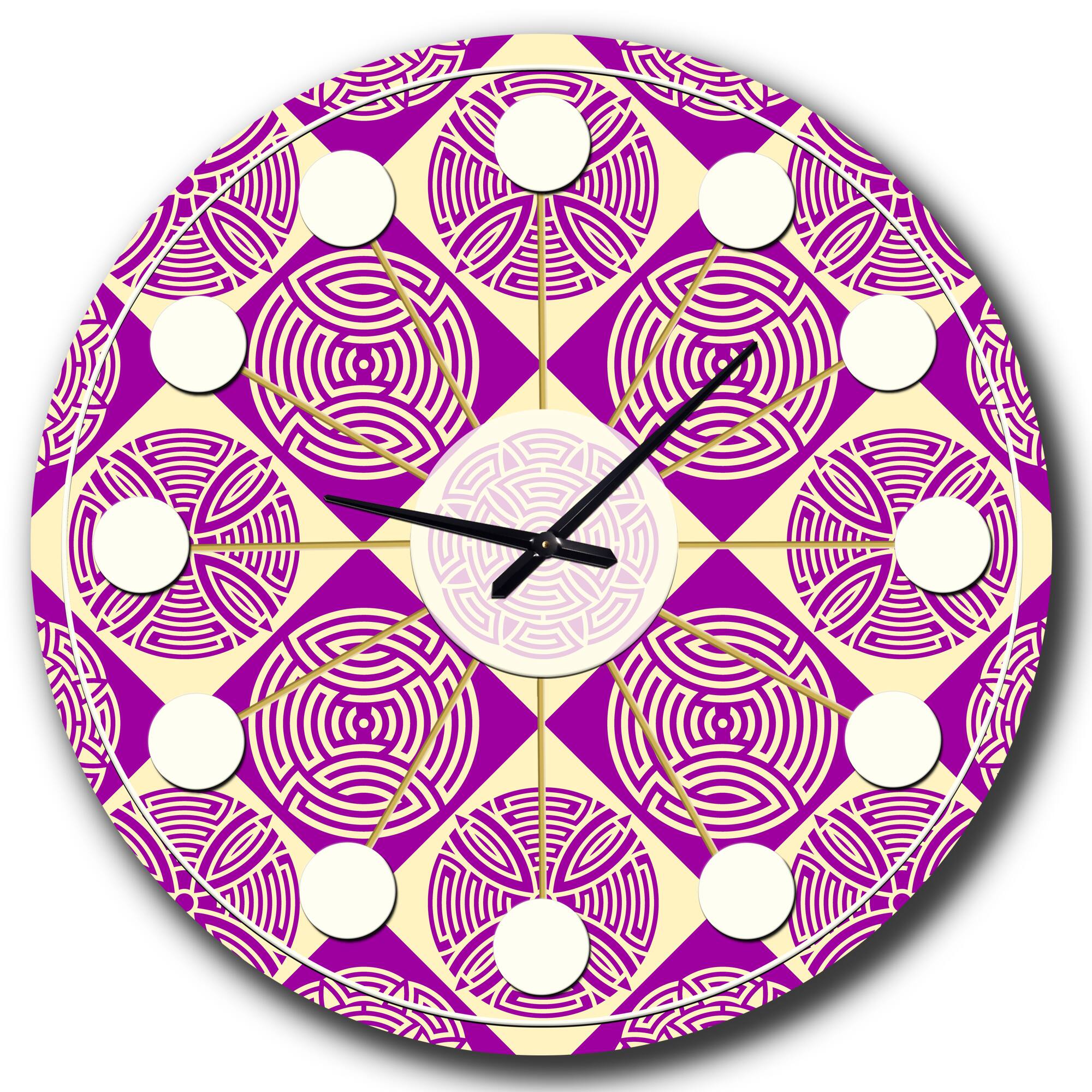 Designart 'Retro Abstract Pattern Design I Mid-Century Modern Wall Clock
