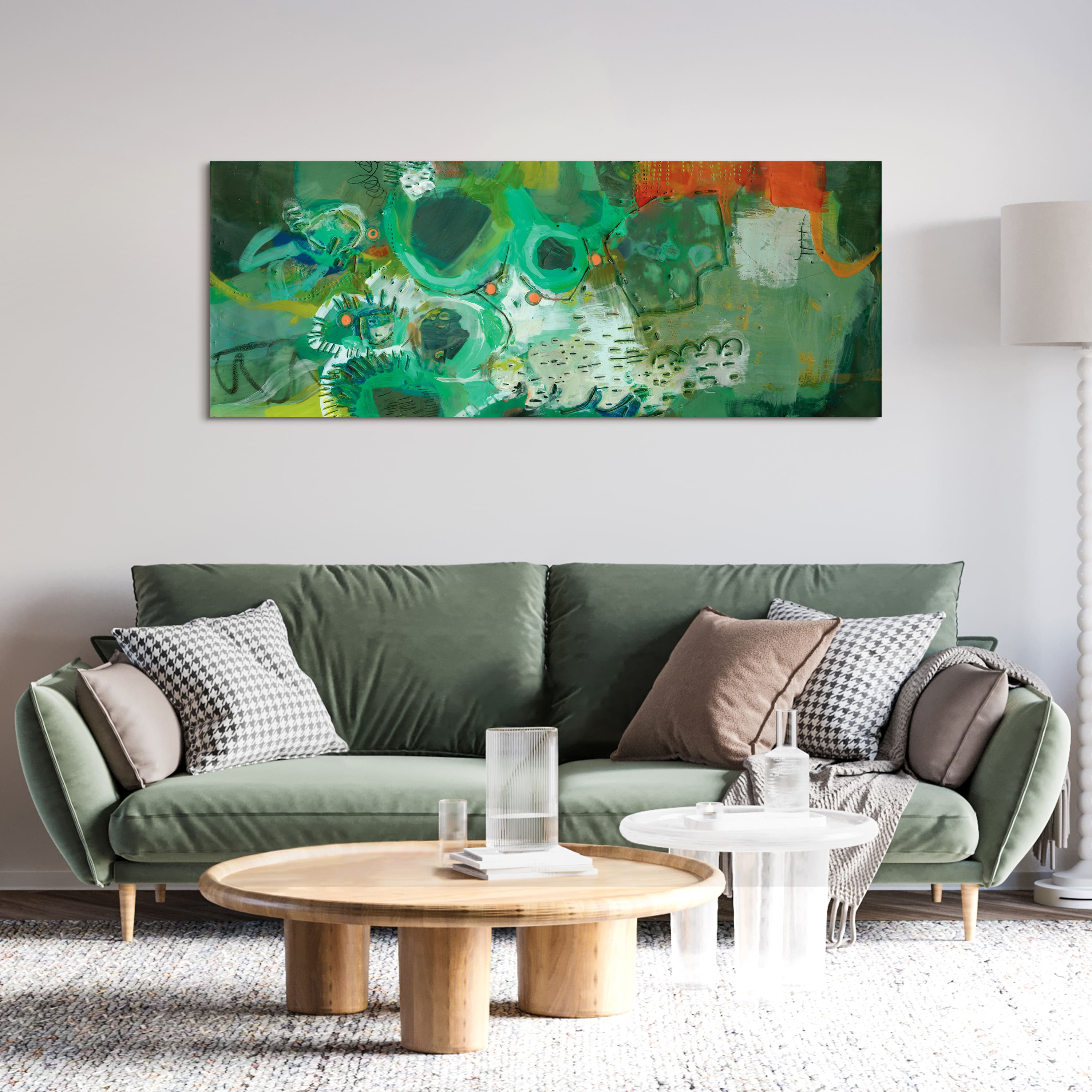 Empire Art Direct 63" x 24" Lolly I Frameless Free Floating Reverse Tempered Art Glass Wall Art