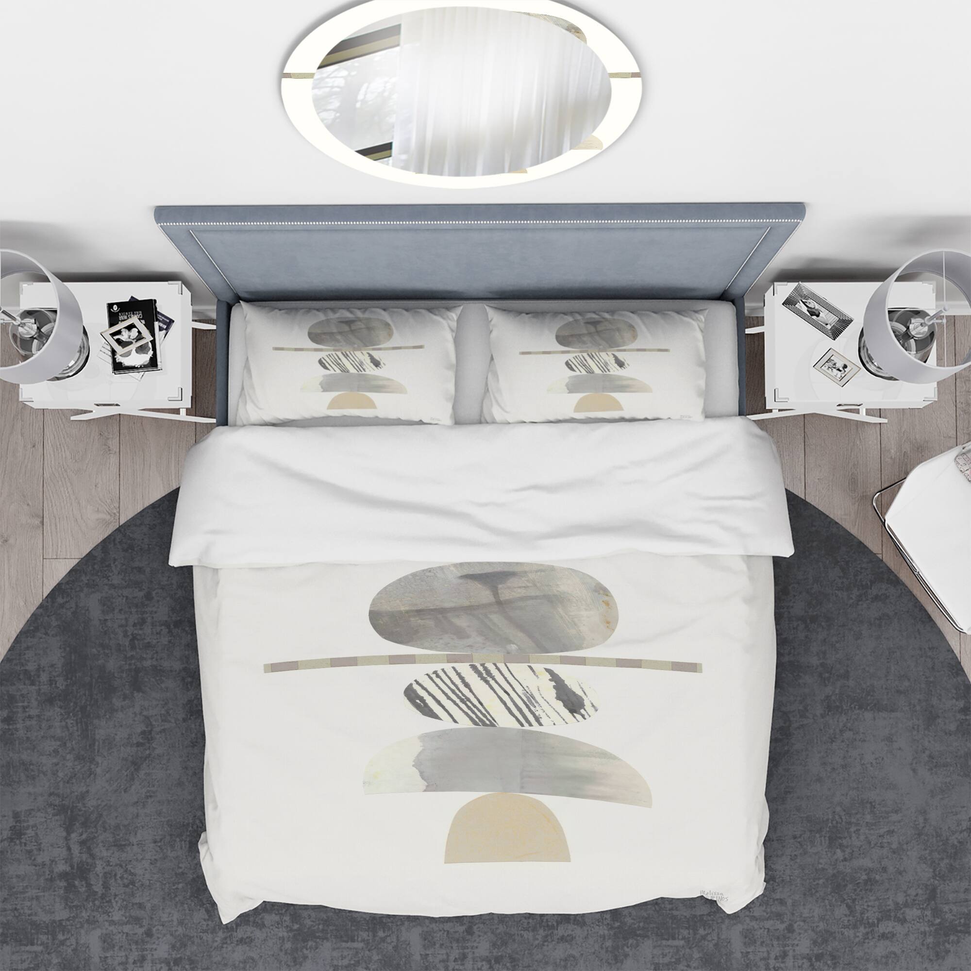 Designart 'Geometric Balance Neutral I' Geometric Bedding Set