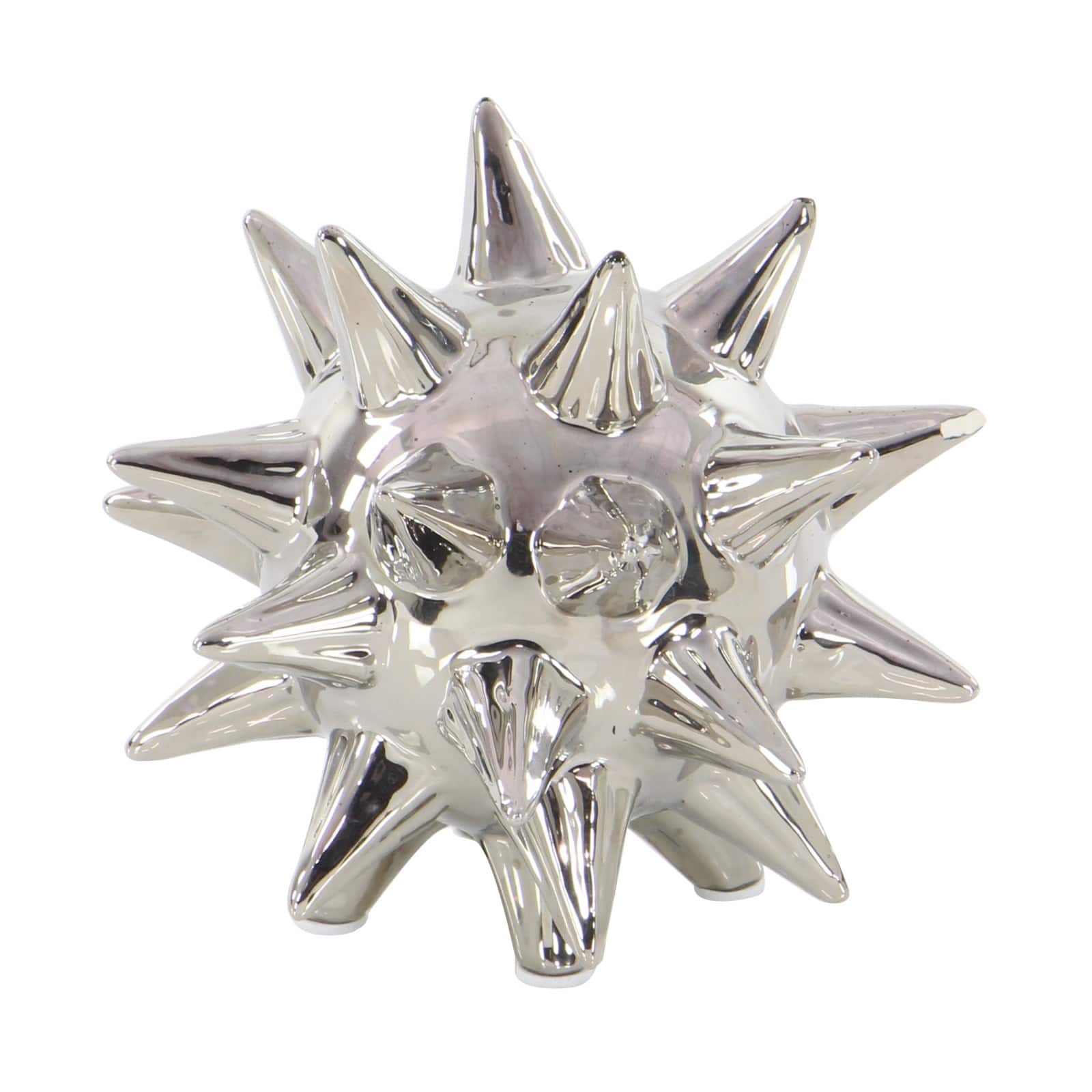 Silver Porcelain Glam Geometric Sculpture Set