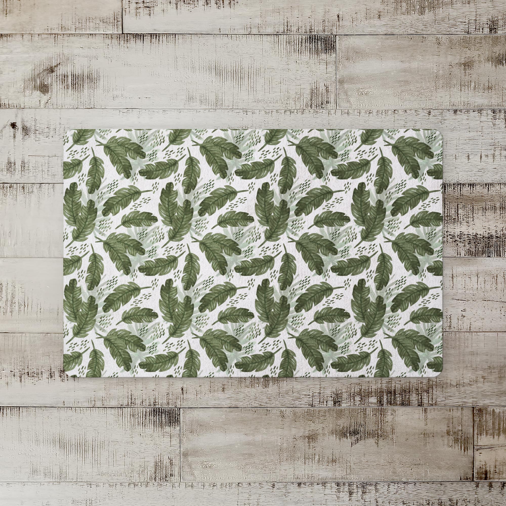 Tropical Leaves Pattern 27" x 18" Floor Mat
