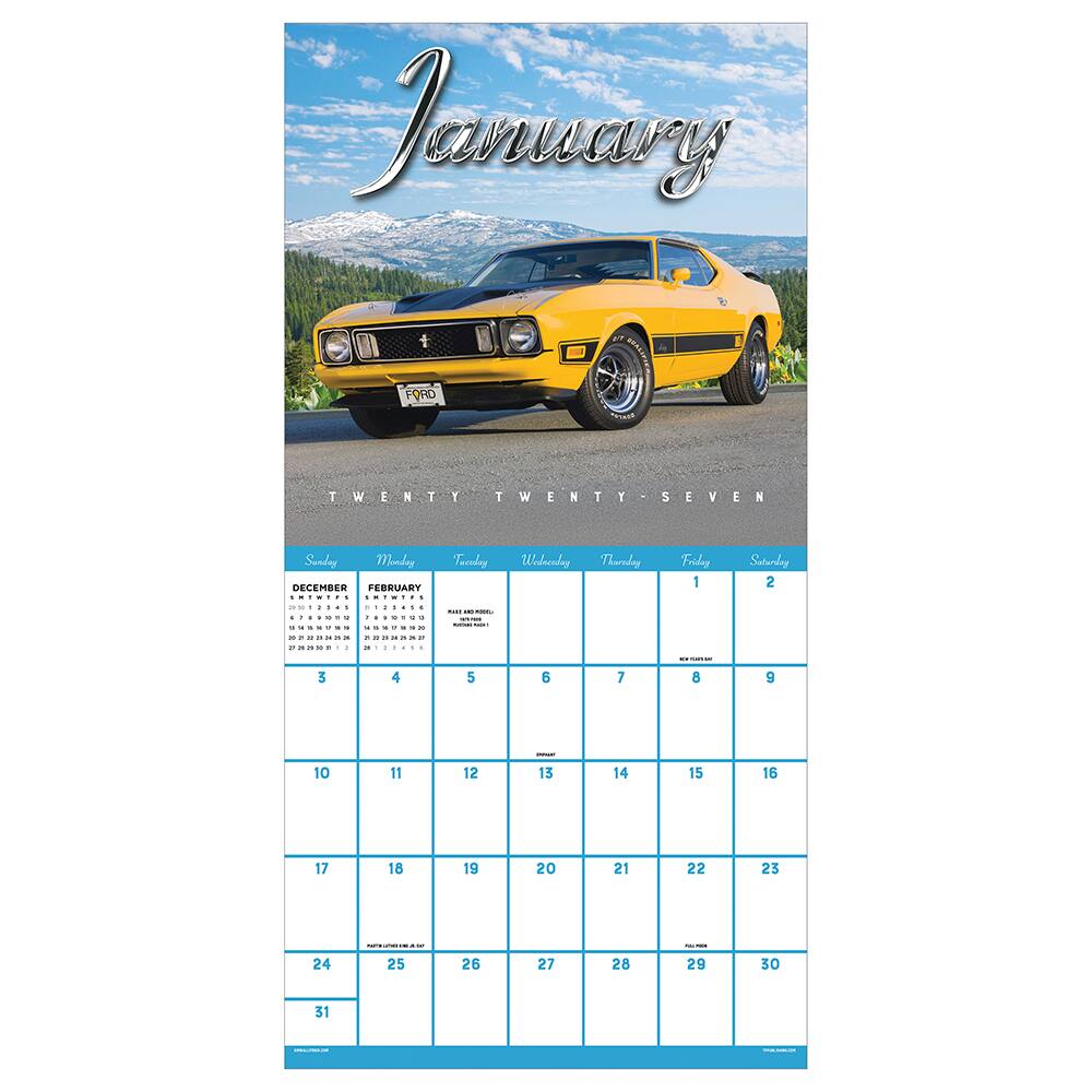 2027 Classic Cars Wall Calendar