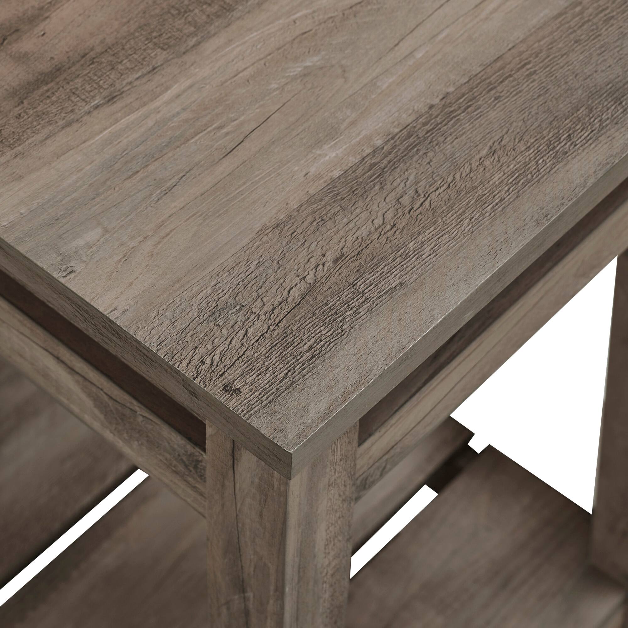 Walker Edison 18" Gray Wash Farmhouse Trim Side Table