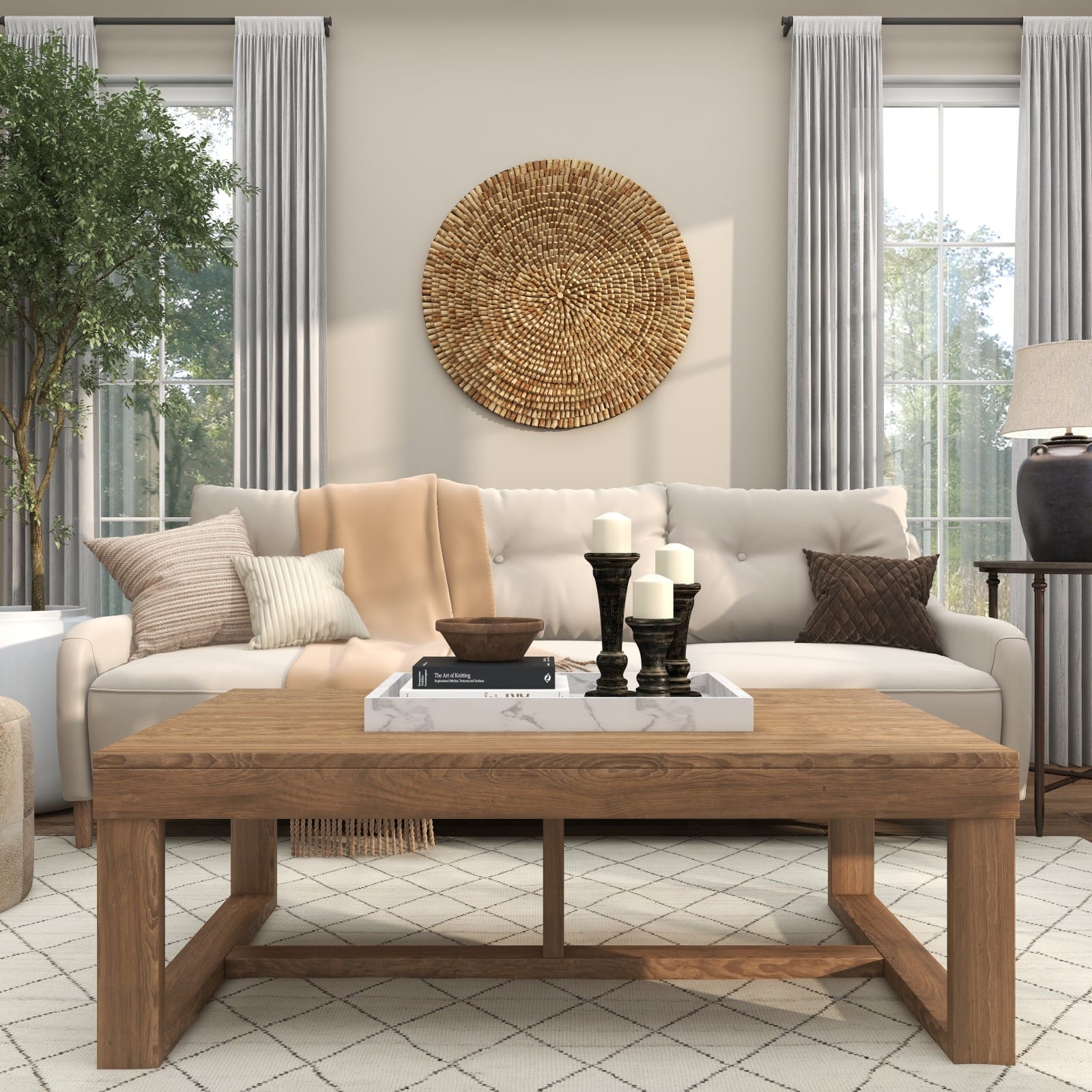 Brown Overlapping Reclaimed Wood Wall Décor