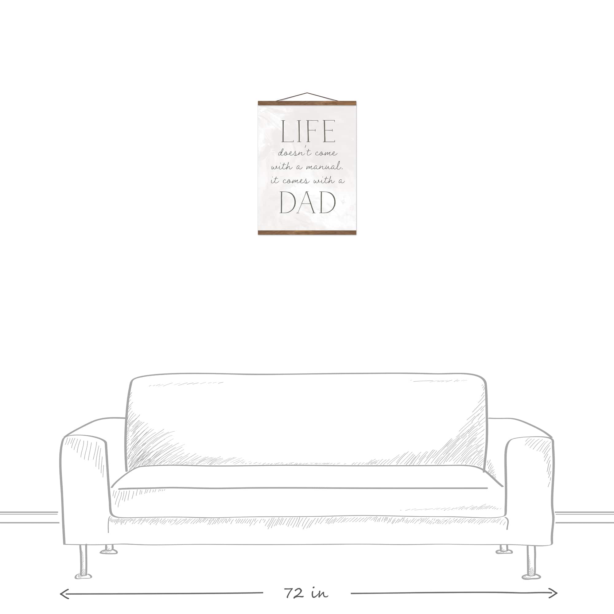 Life Comes with a Dad Teak Hanging Canvas