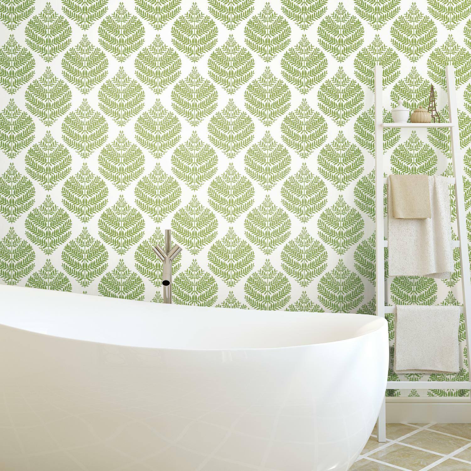 RoomMates Hygge Fern Damask Peel & Stick Wallpaper