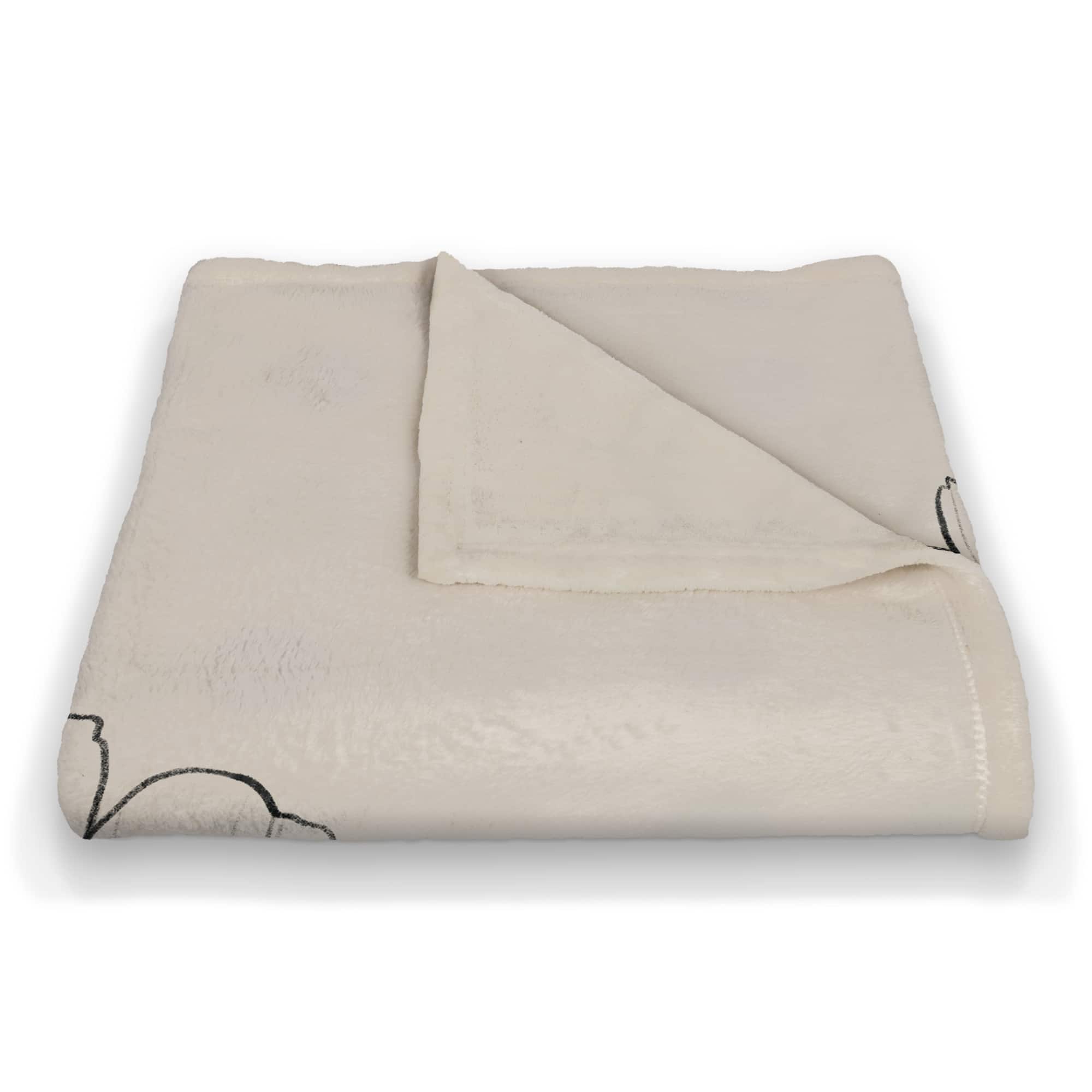 Simple Poppy II 50" x 60" Coral Fleece Blanket