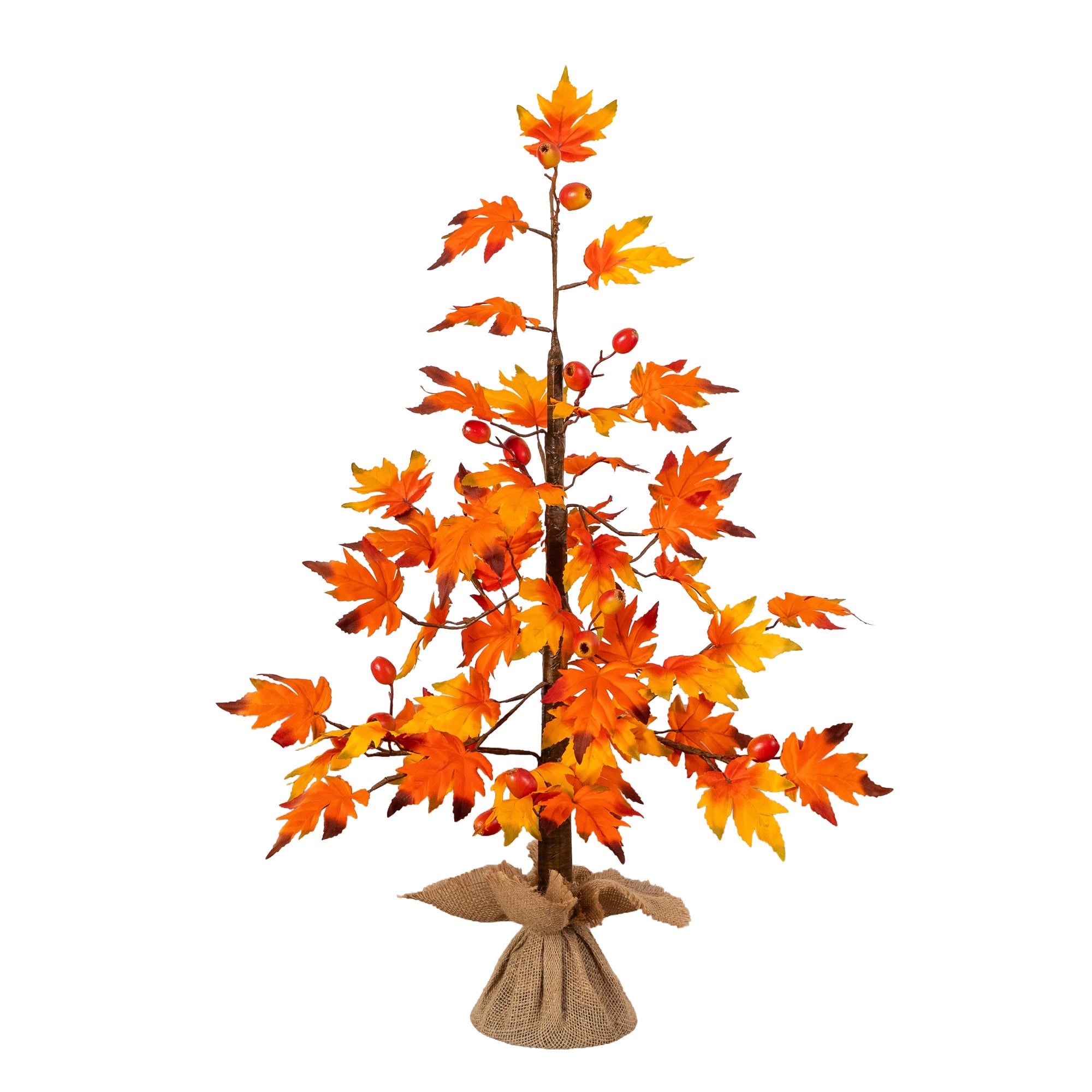 3ft. Autumn Maple Artificial Fall Tree with Berries in Burlap Wrapped Base