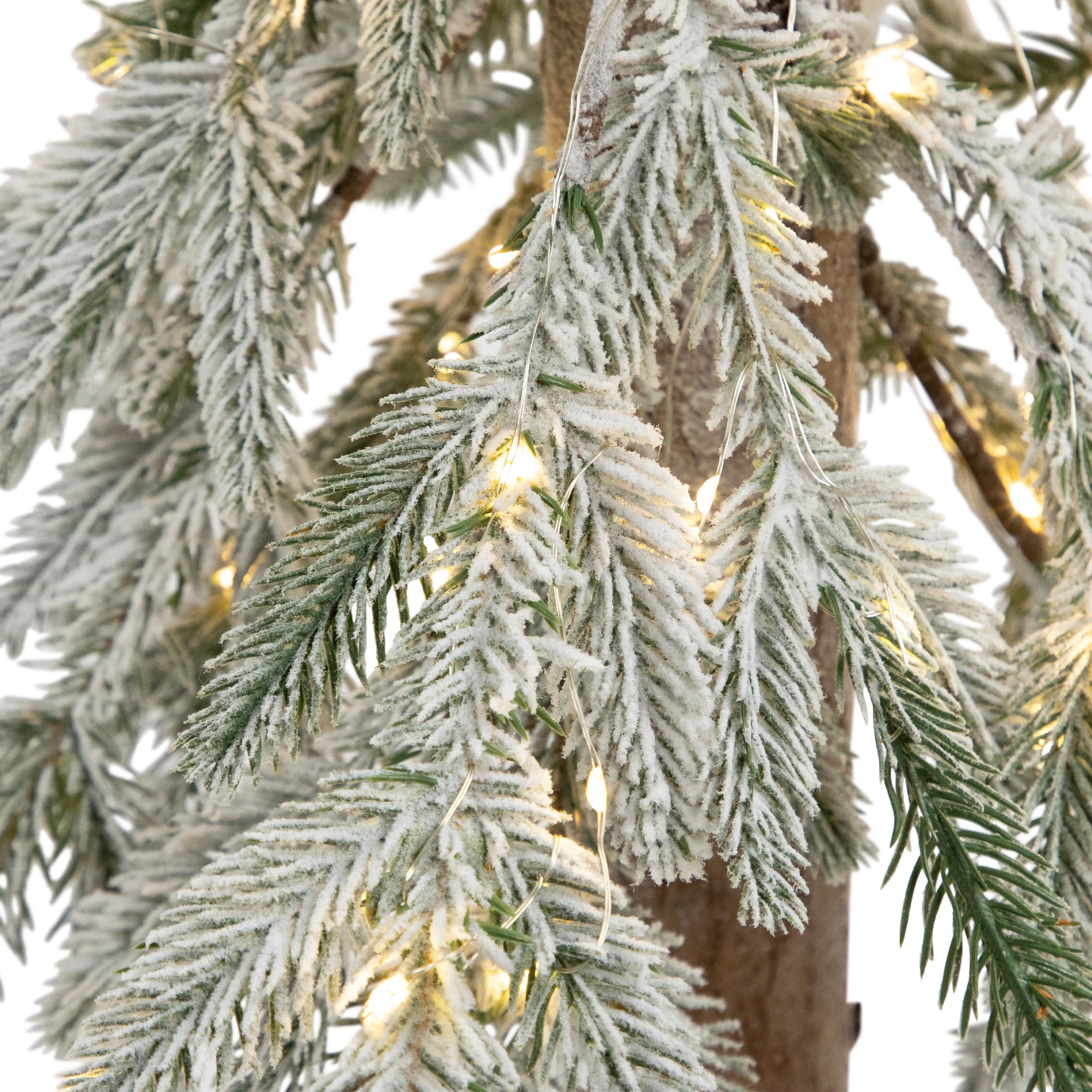 3ft. Pre-Lit Flocked Alpine Artificial Christmas Tree, Clear Lights