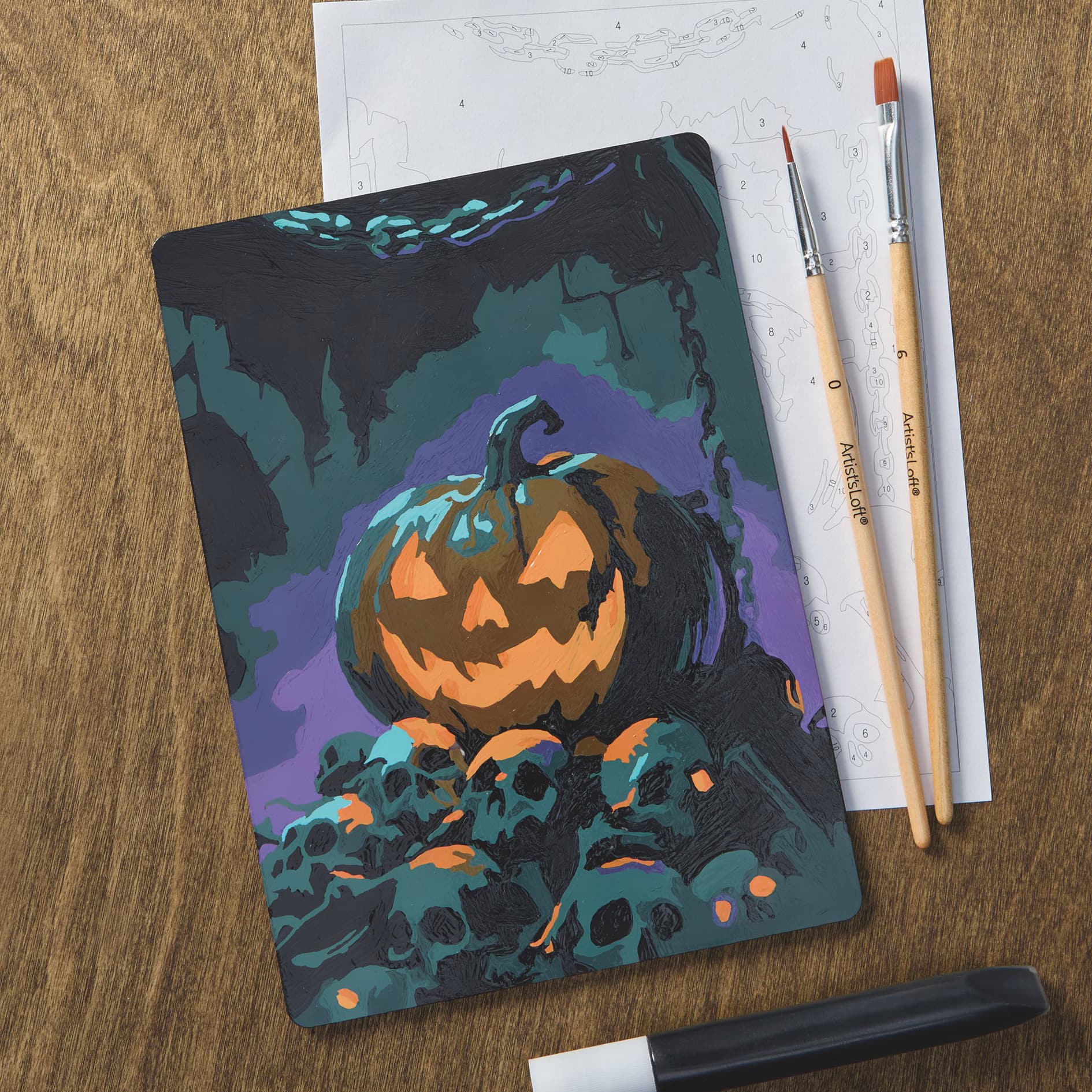 Light Up Jack-o'-Lantern Paint-by-Number Acrylic Surface Kit by Artist's Loft®