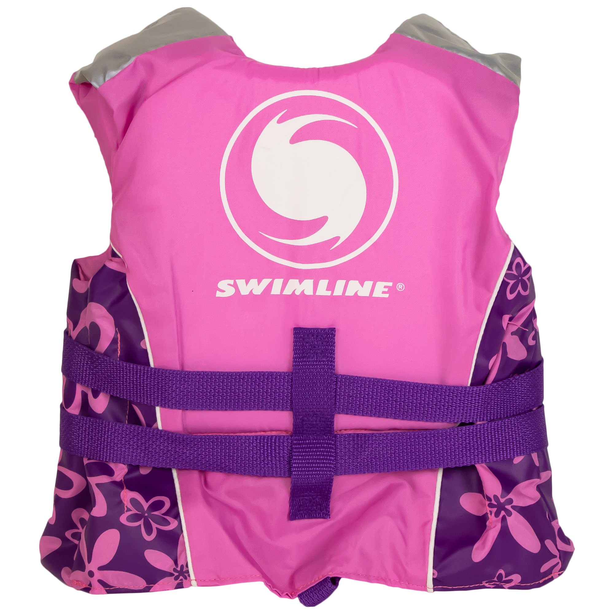 Swim Central Pink & Purple Floral Child Life Jacket Vest with Handle