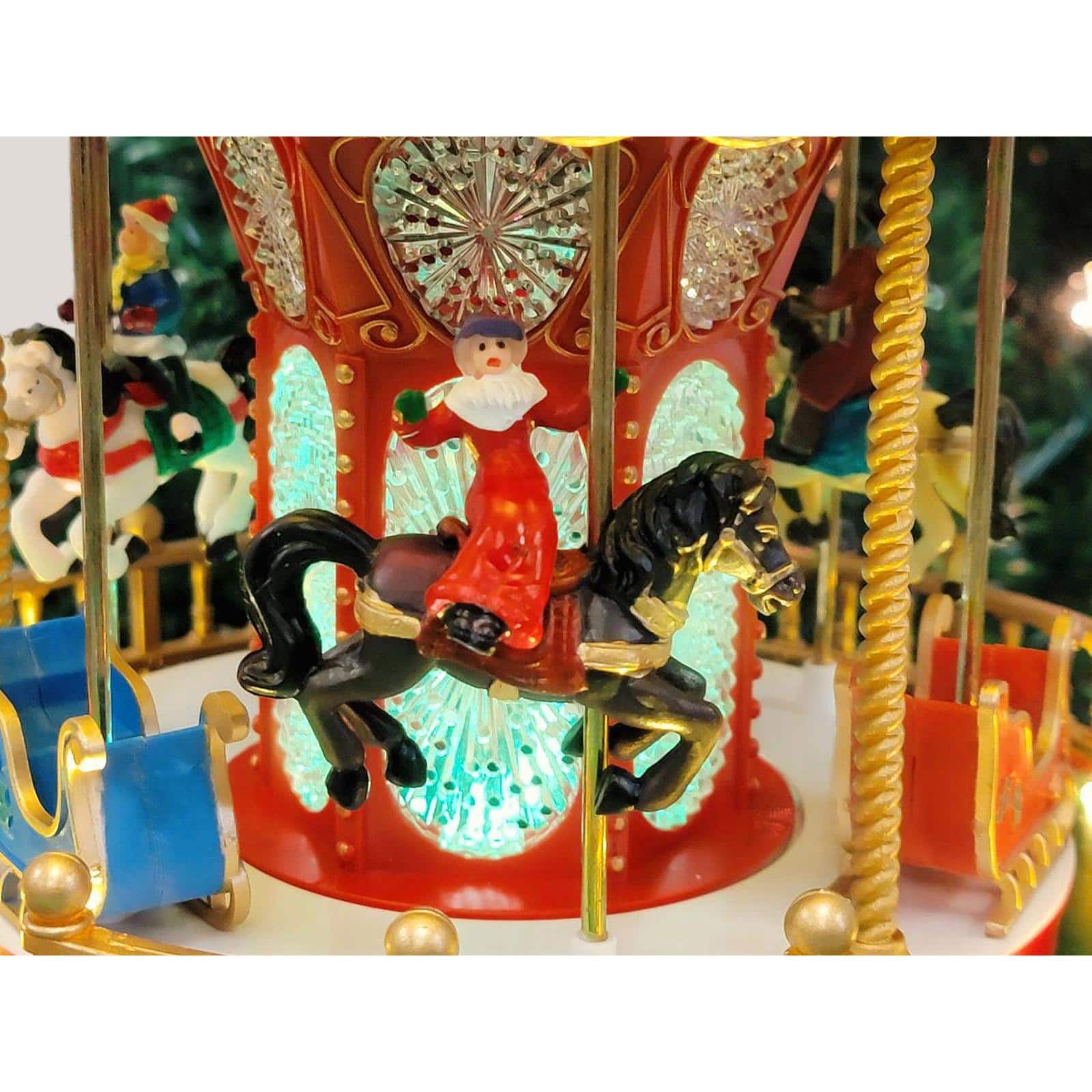 20" Christmas Village Carousel Decoration