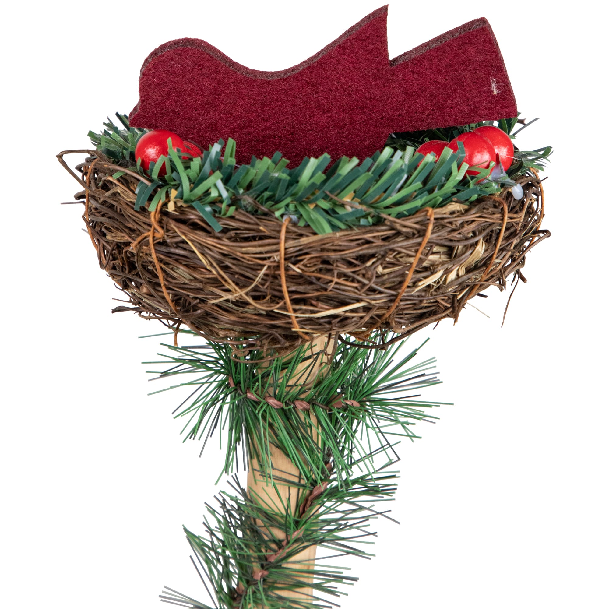 4ft. Olive Green & Burgundy Red Standing Santa Claus with Gift Bag Christmas Figure