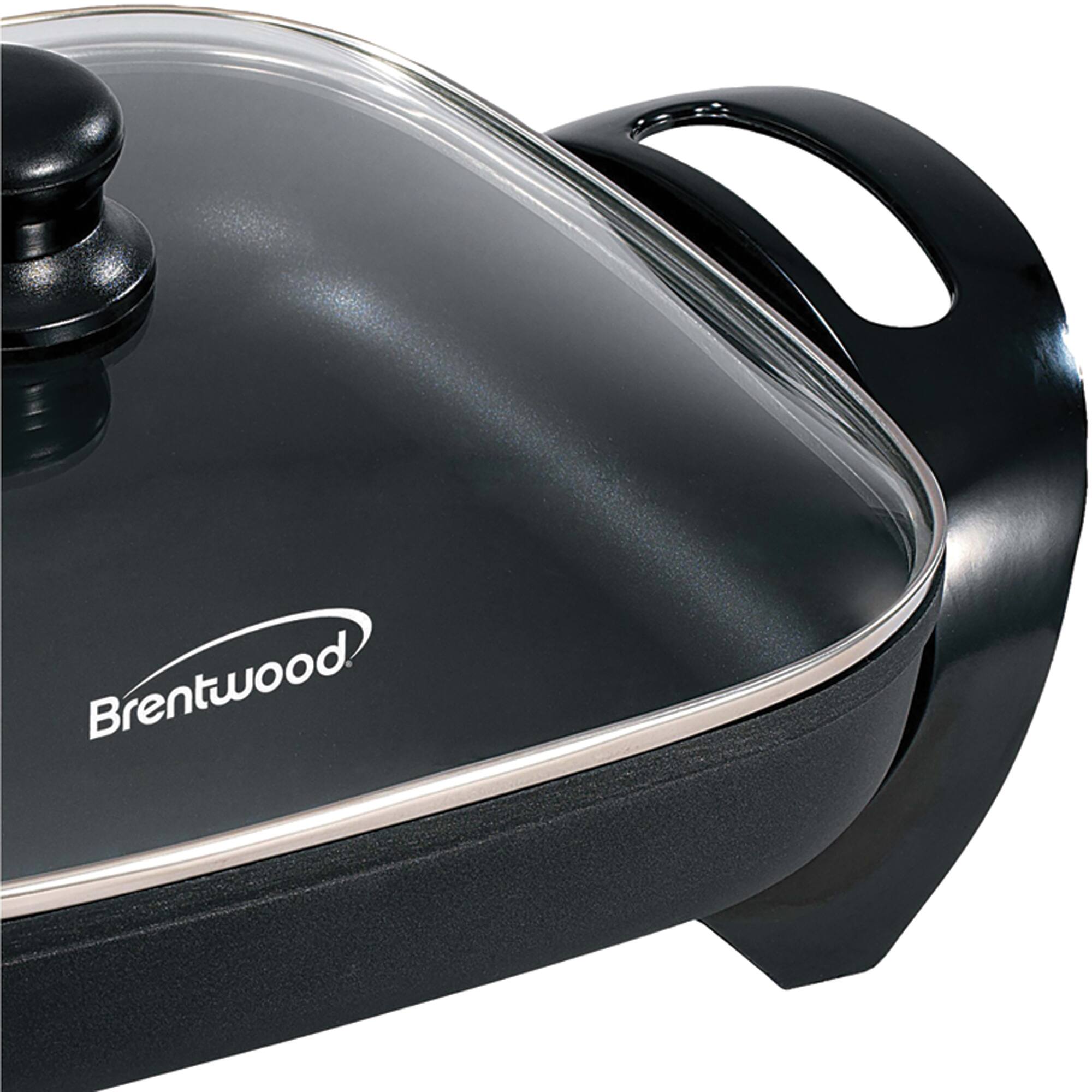 Brentwood 12" Black Nonstick Electric Skillet with Glass Lid
