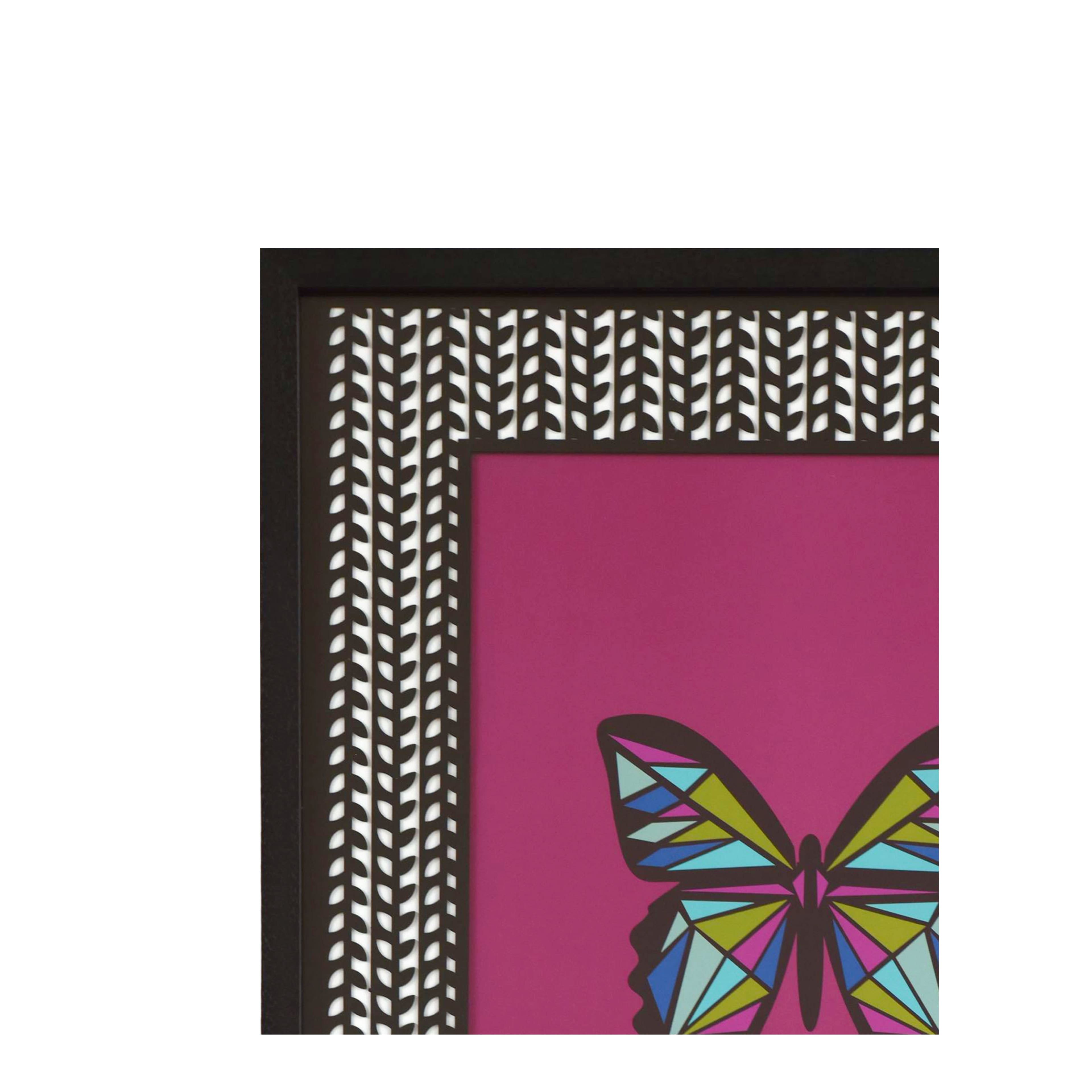 Jonathan Adler x Michaels 14" x 18" Black & White Leaf Herringbone Matted Wood Wall Frame