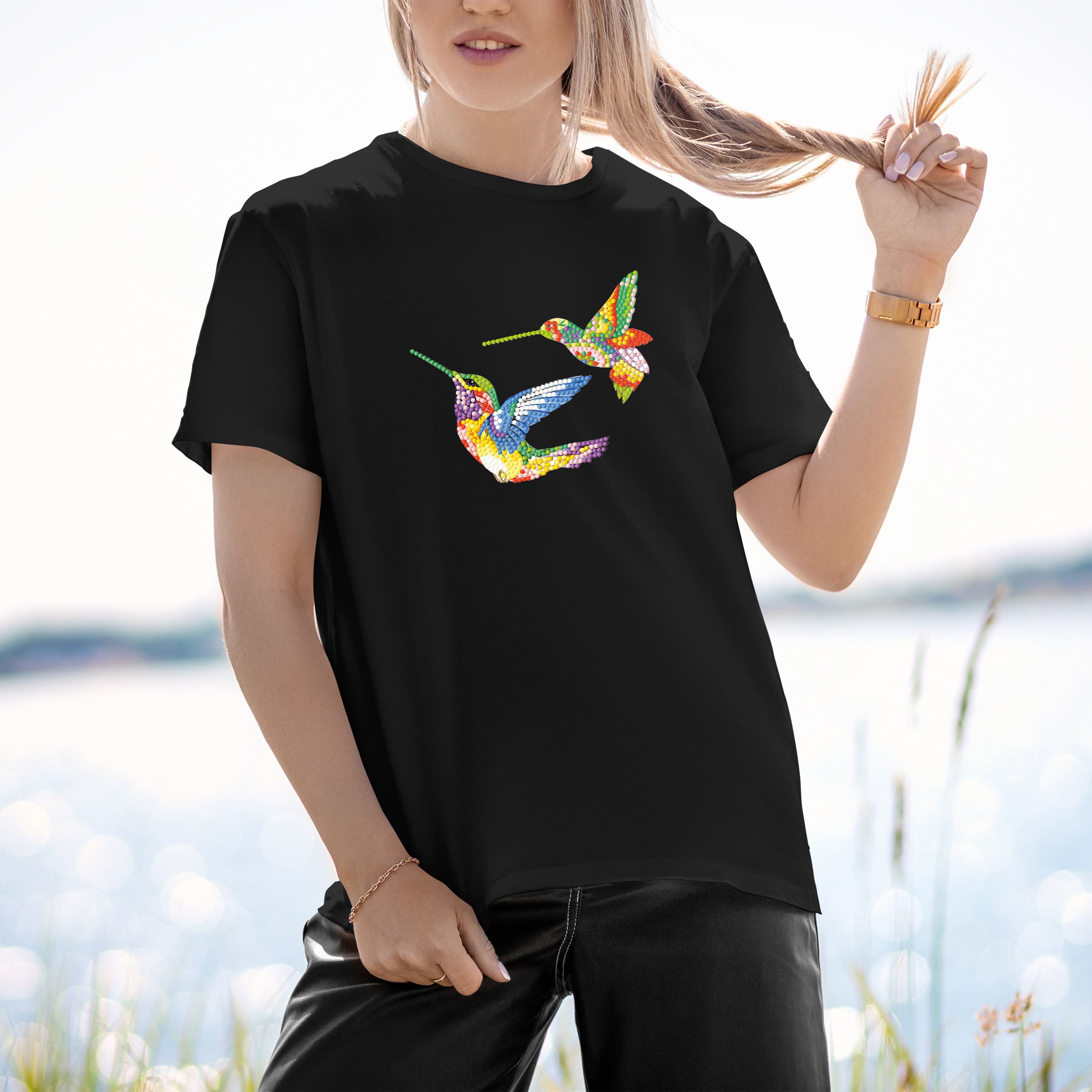 Diamond Dotz® Hummingbirds Iron-On 'n' Dot Kit