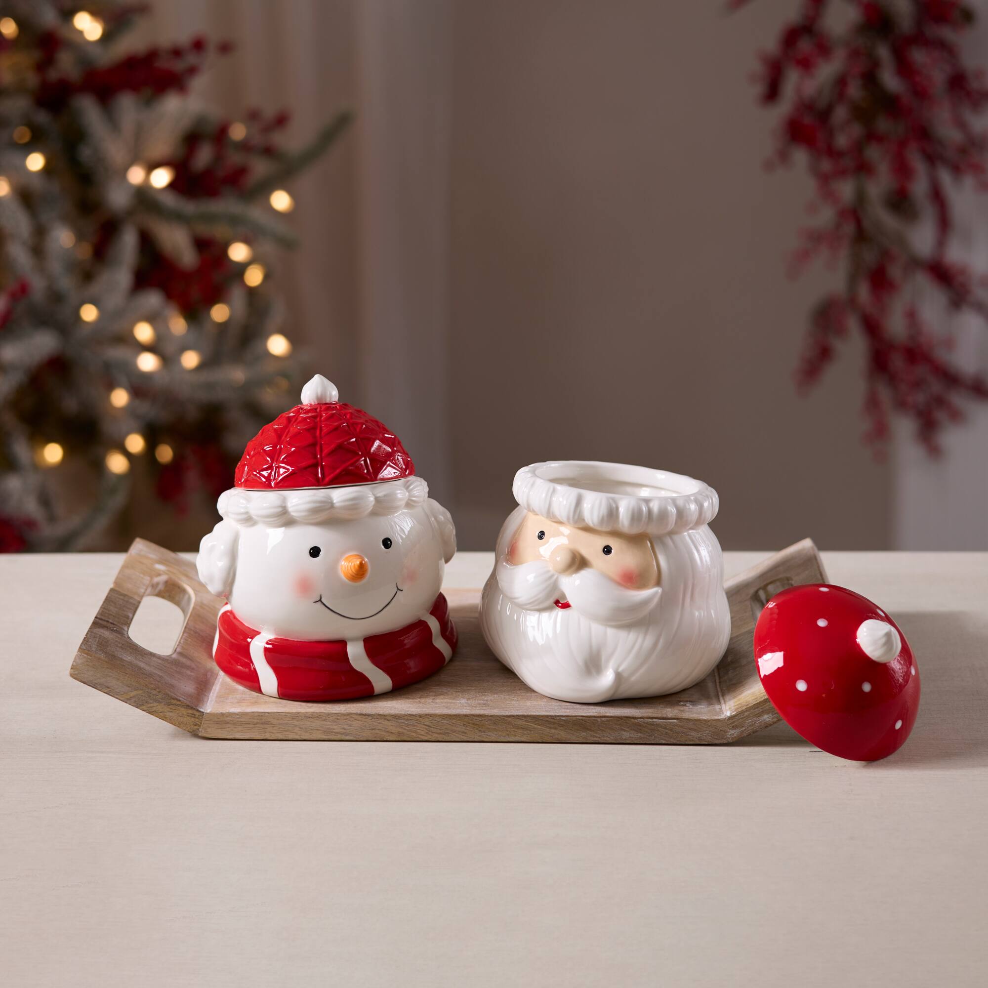 Melrose Ceramic Holiday Canister Set