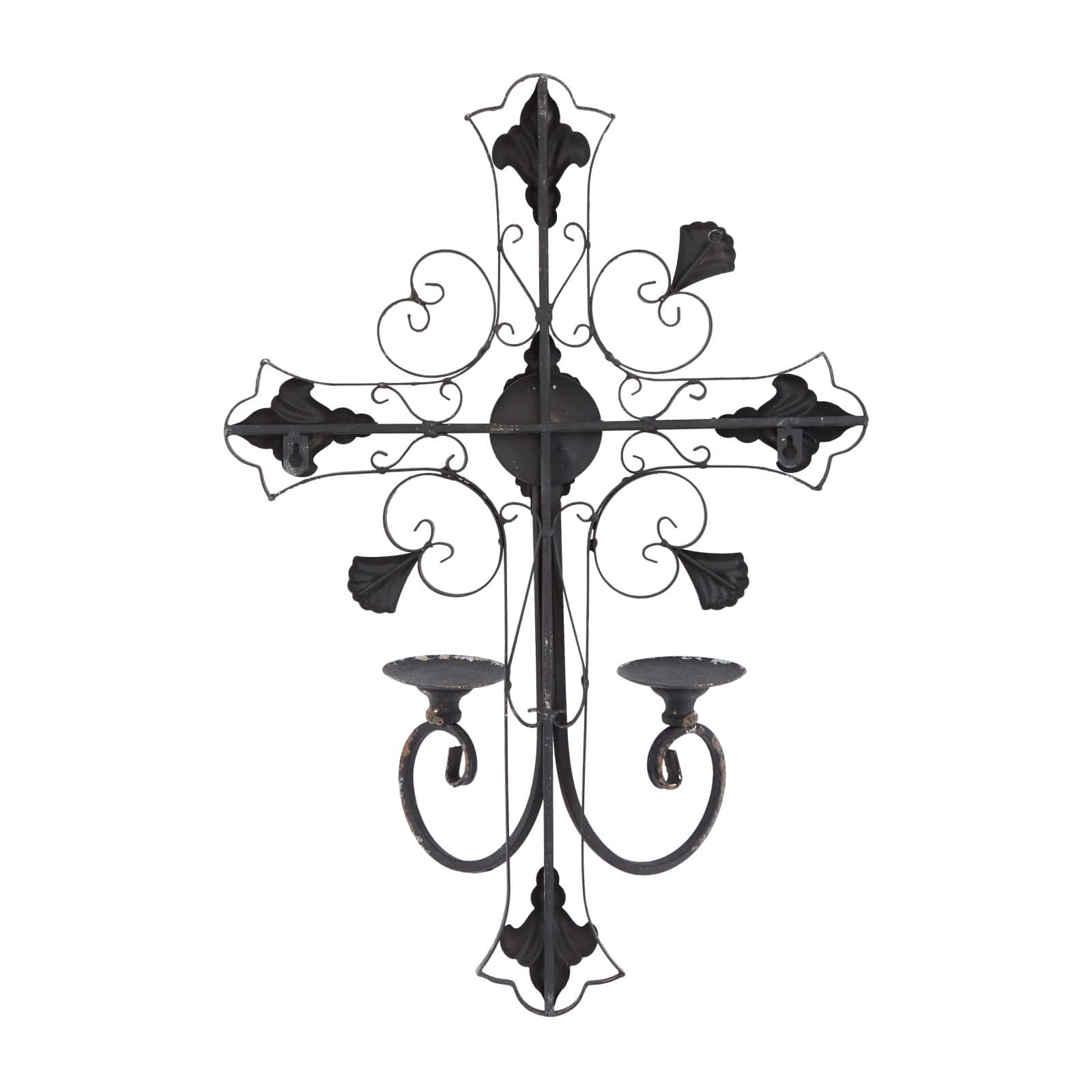 Black Iron French Country Wall Decor, 24" x 16" x 6"