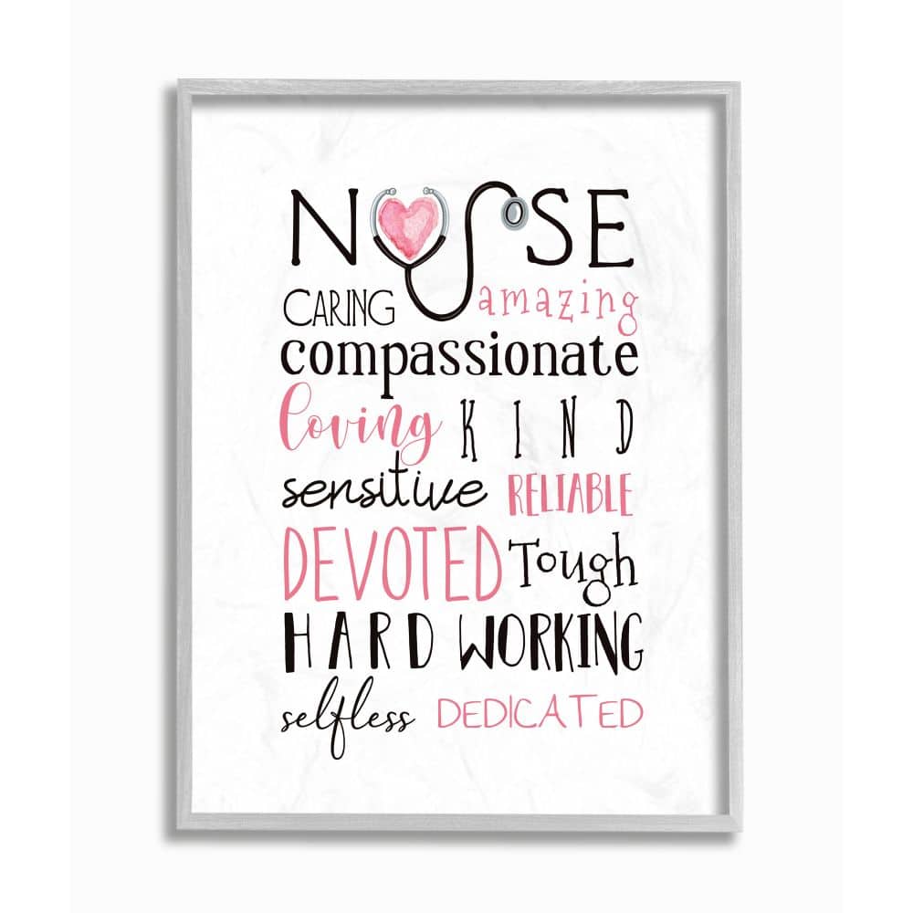 Stupell Industries Nurse Inspirational Description Healthcare Professional Gratitude Framed Wall Art