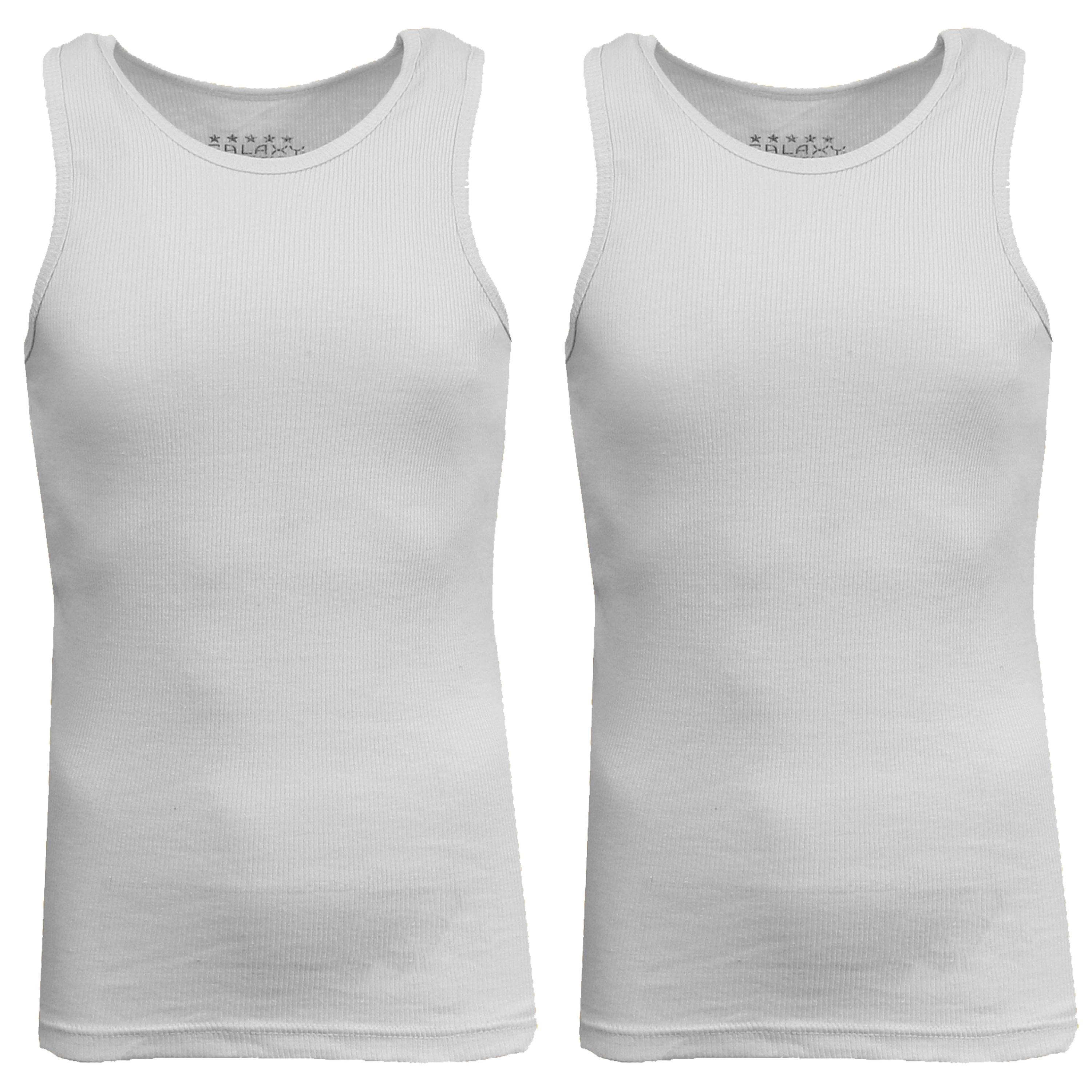 Galaxy By Harvic Famous Heavyweight Men’s Ribbed Tank Top 2 Pack