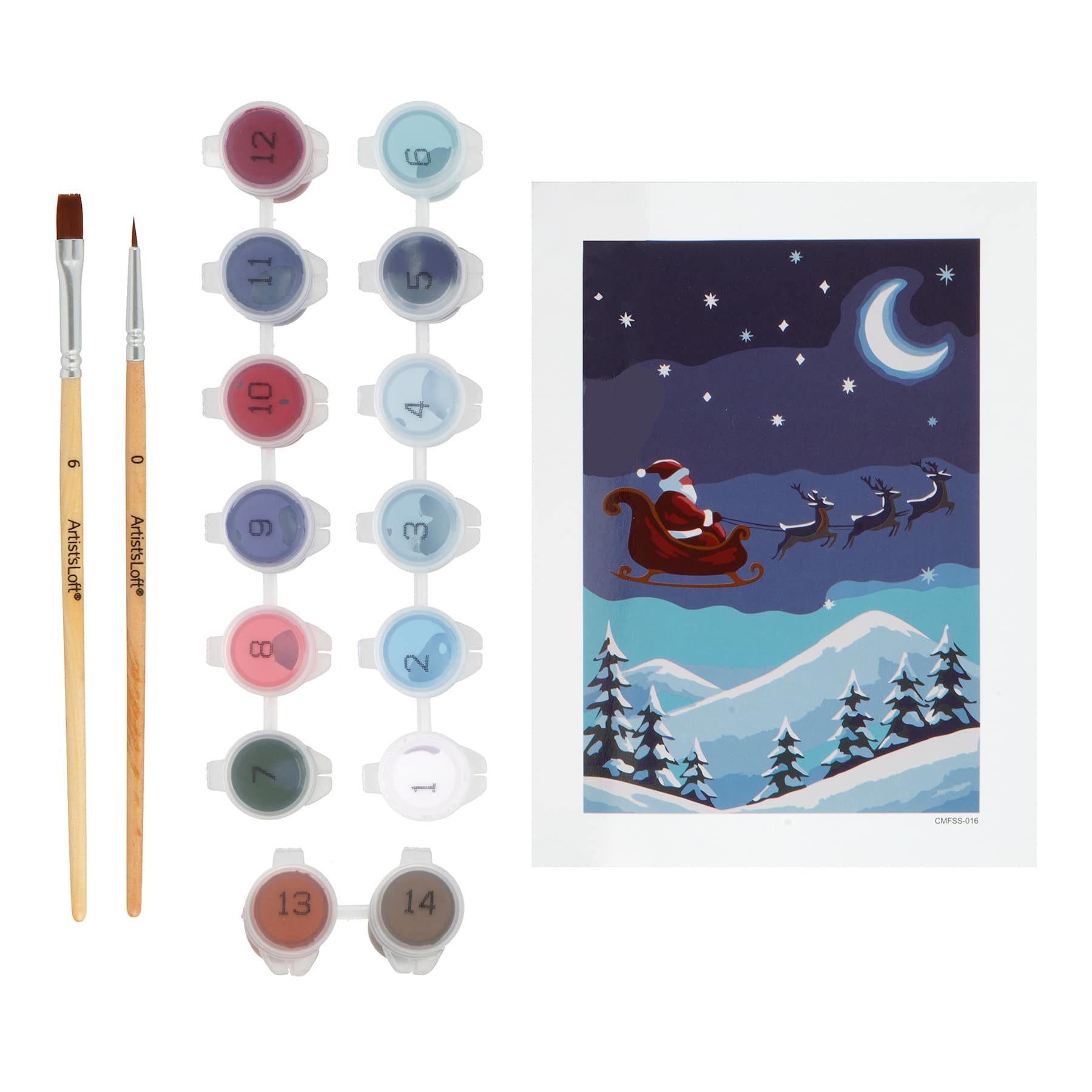 Santa Sleigh Paint-by-Number Framed Mini Kit by Artist's Loft®