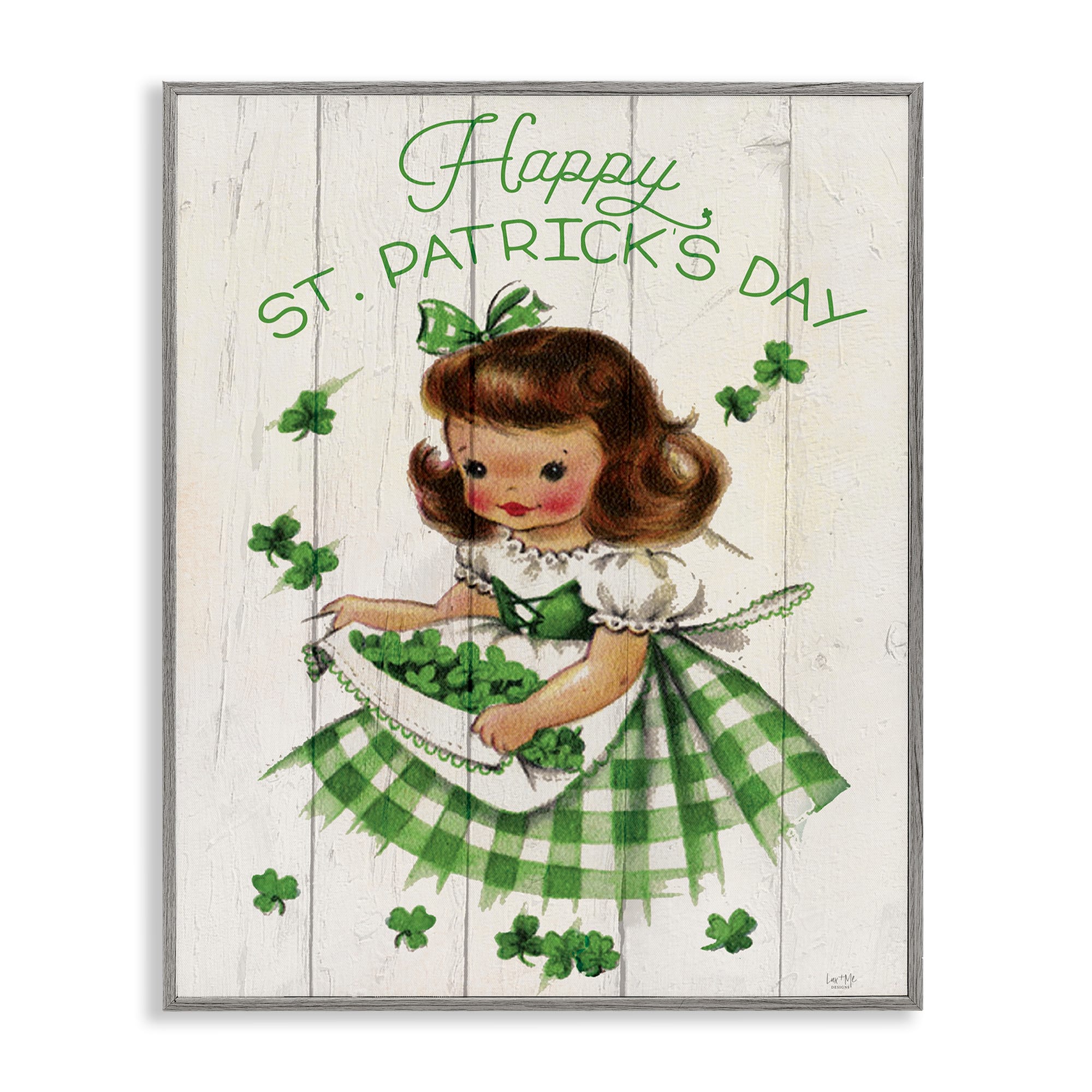 Stupell Industries Vintage St. Patrick's Day Girl Framed Giclée Wall Art