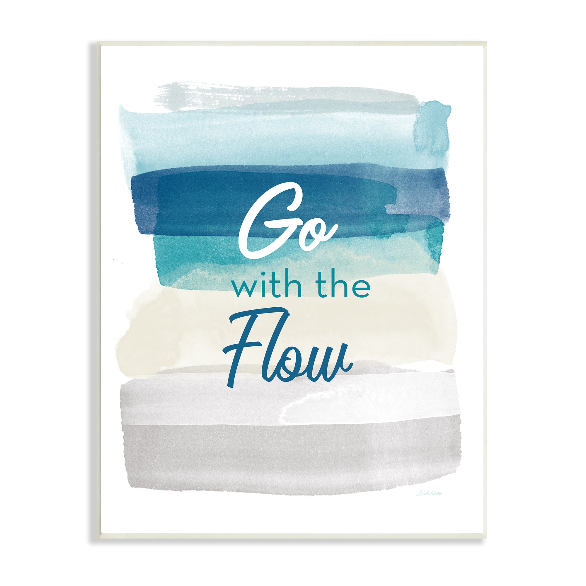 Stupell Industries Go With the Flow Nautical Beach Tone Ombre Wall Plaque
