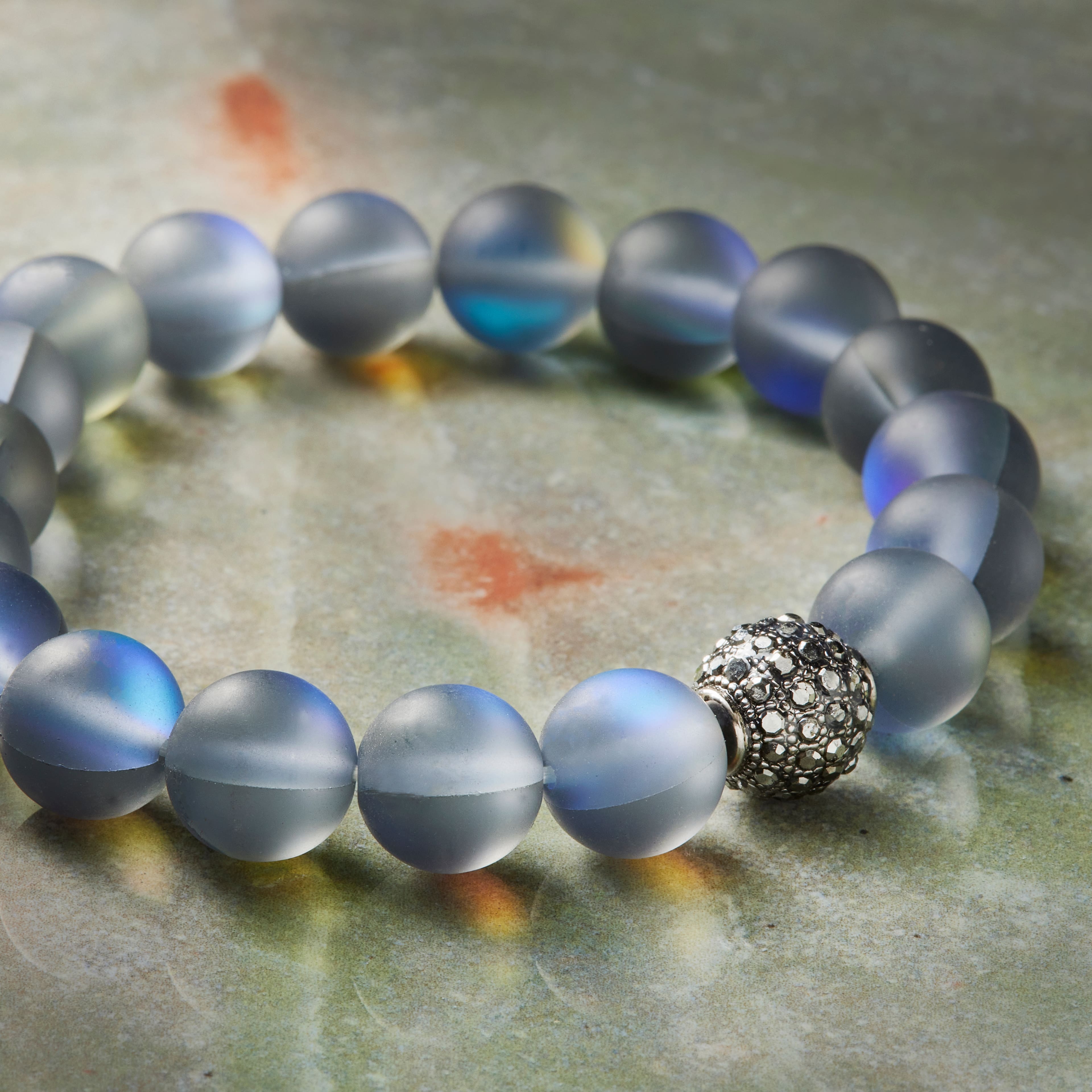 6 Pack: Signature Color Shop Black Moonstone Bracelet by Bead Landing™