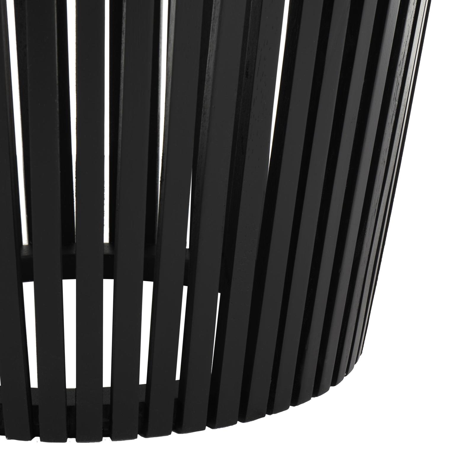 Black Wood Cage Inspired Accent Table with Clear Glass Tabletop Set