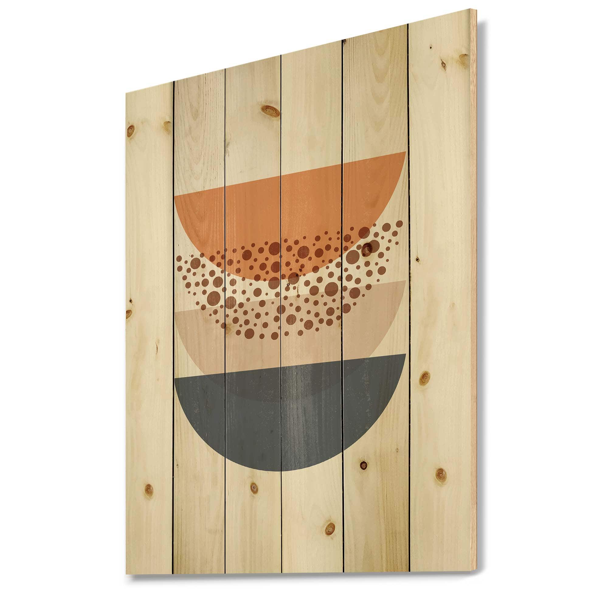 Designart - Abstract Sun & Moon Geometrics In Blue & Orange