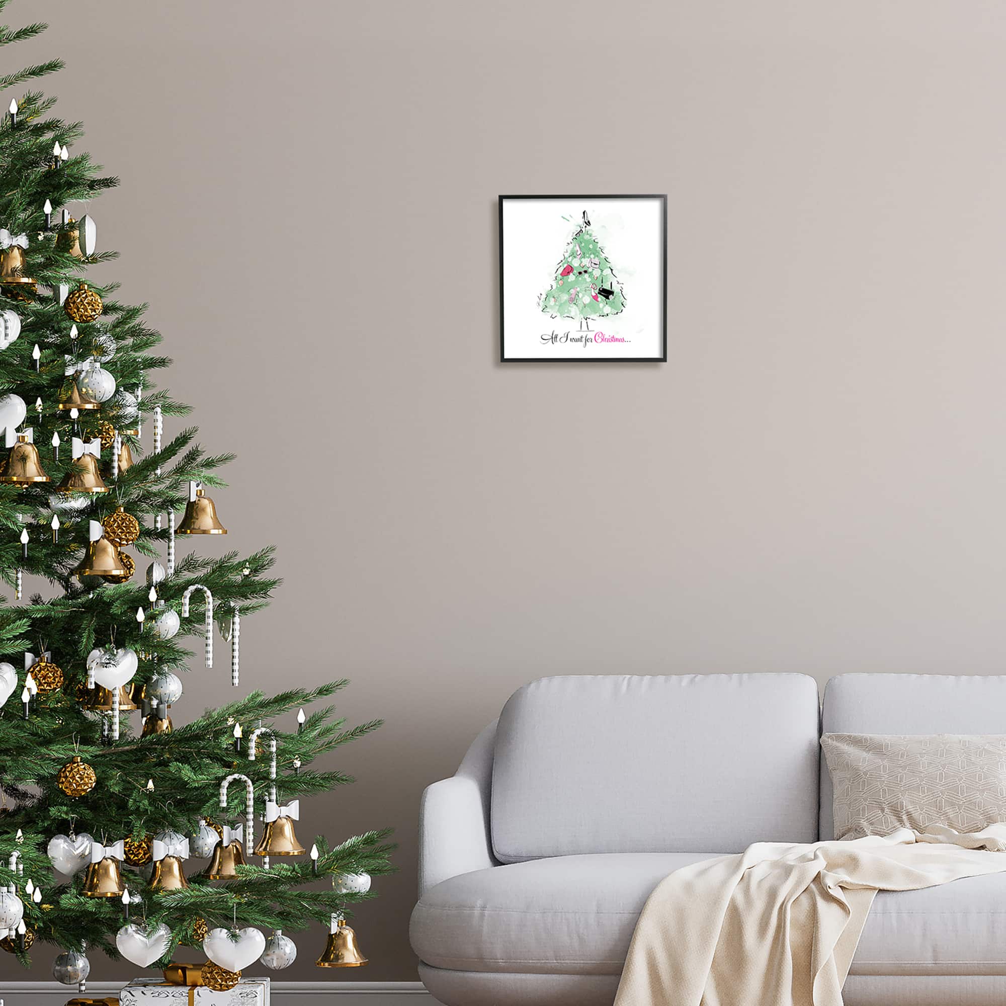 Stupell Industries All I want For Christmas Fashion Framed Giclee Art