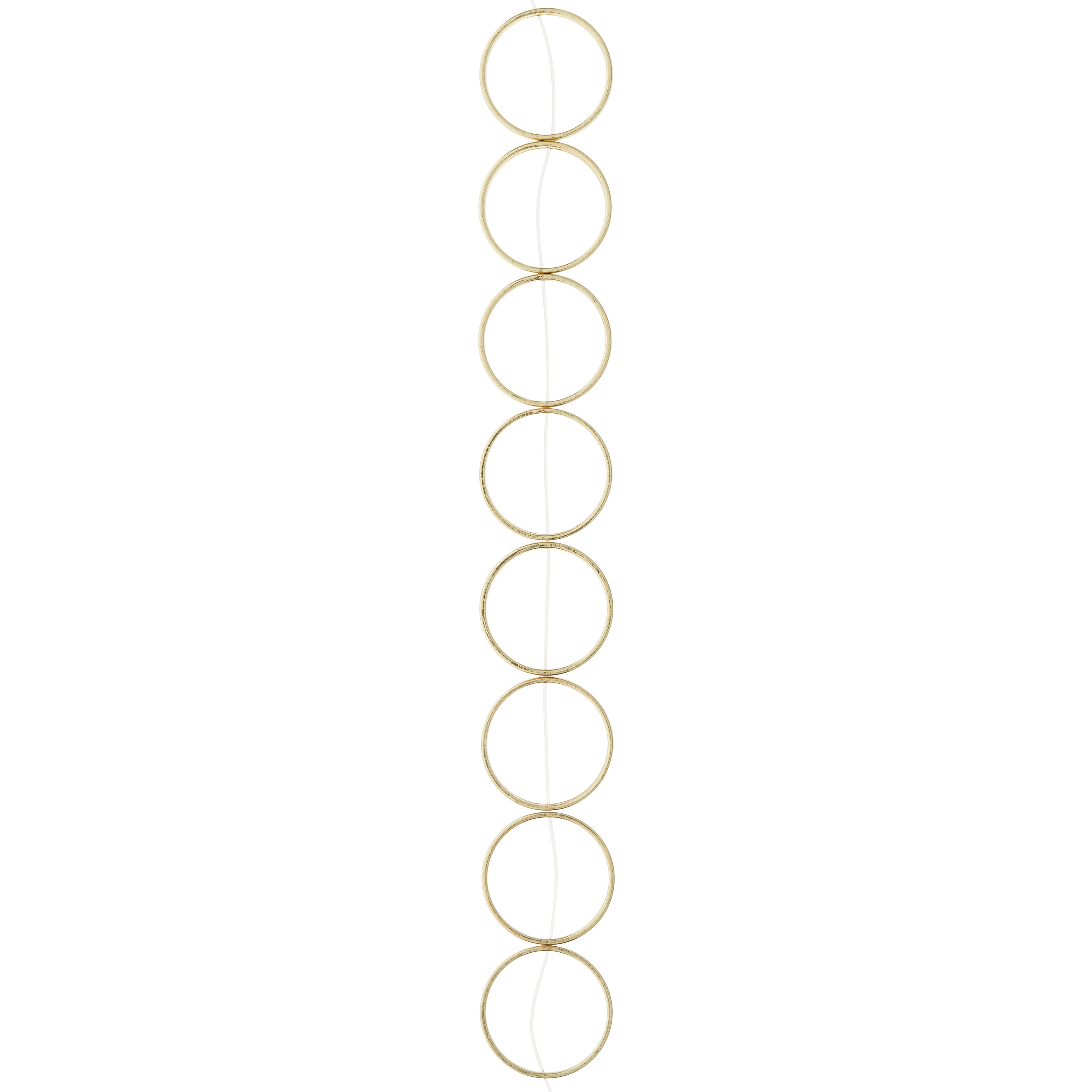 12 Pack:  Gold Large Metal Loop Beads, 22mm by Bead Landing™