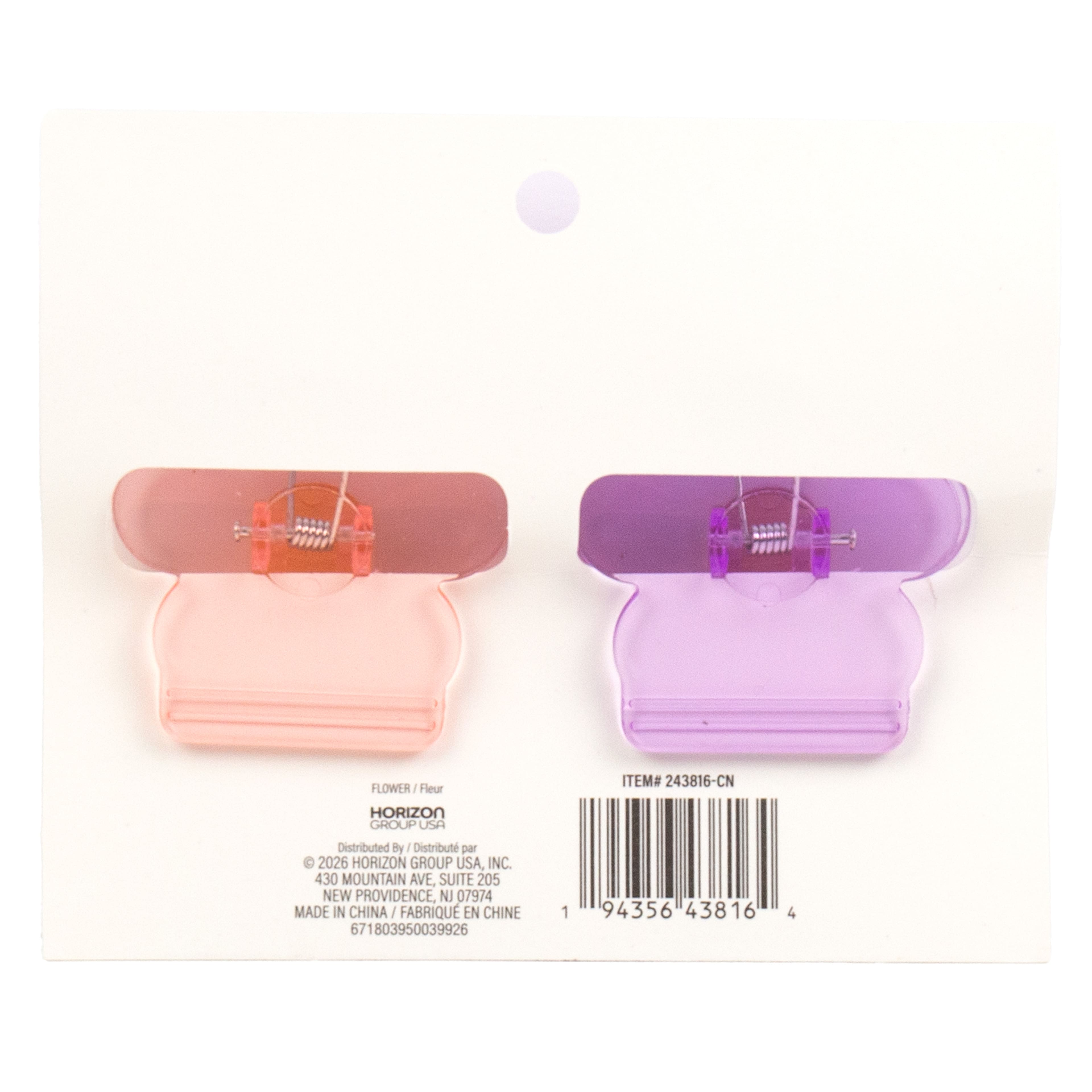 2" Purple & Pink Daisy Clip Set