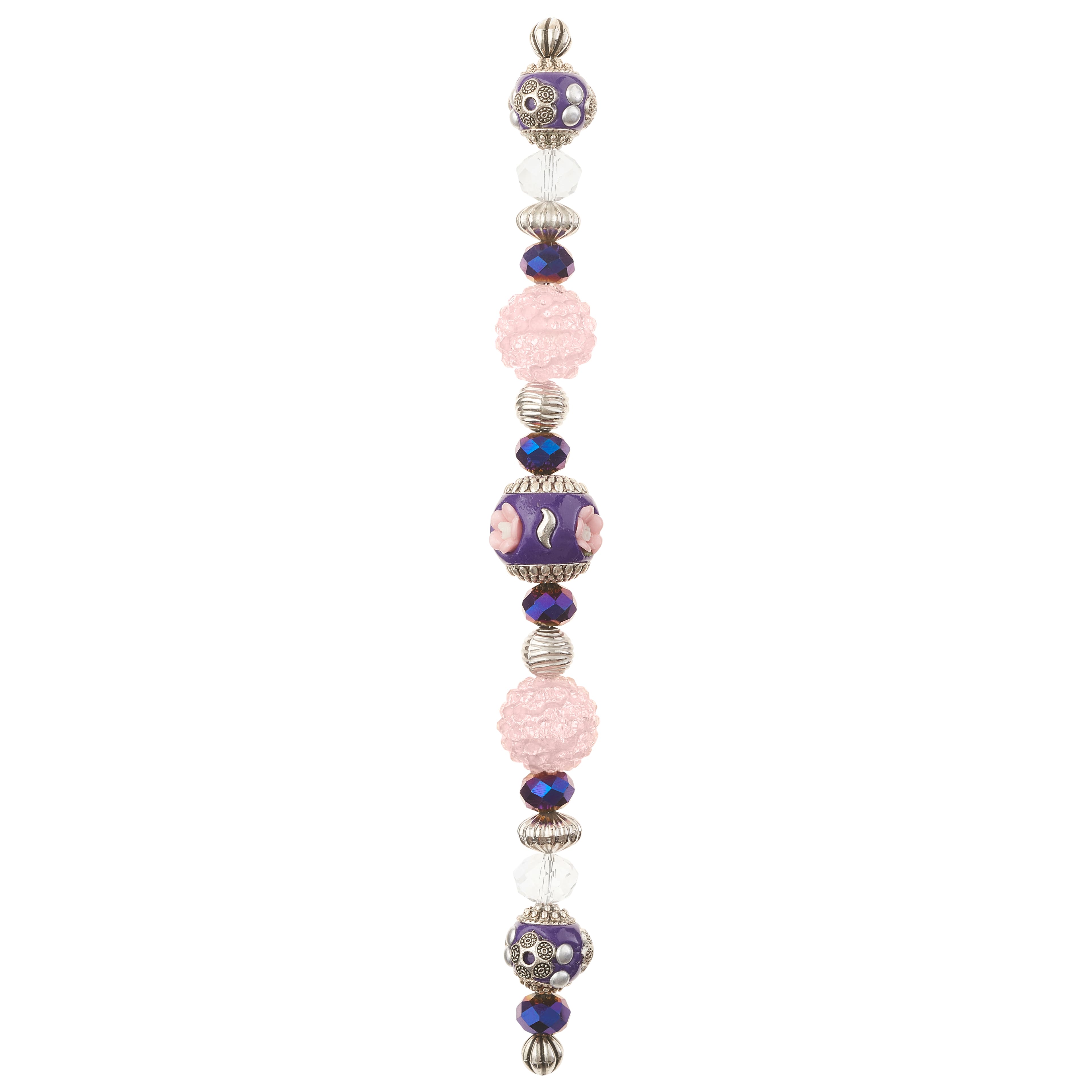 12 Pack: Clear & Purple Strung Beads By Bead Landing™