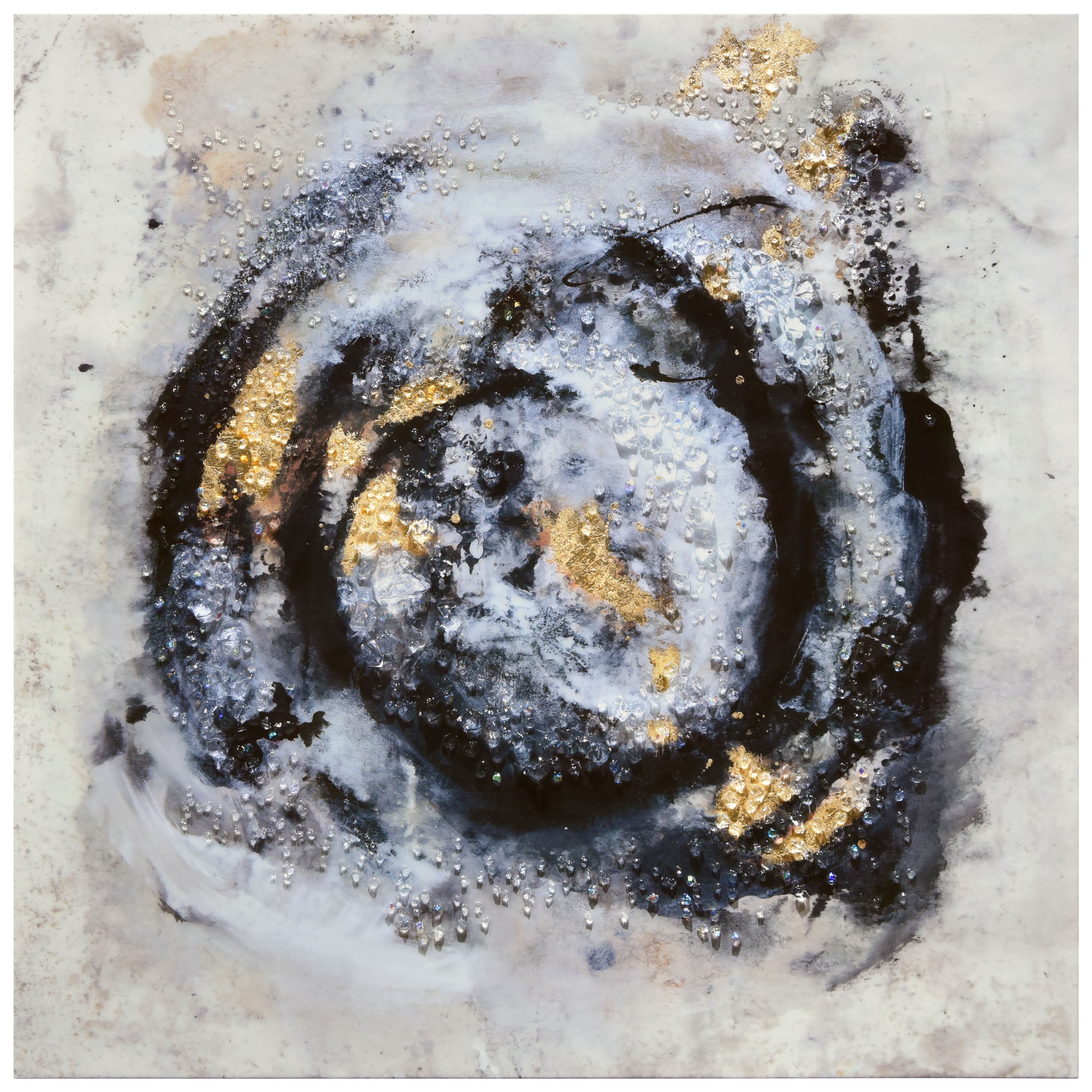 Empire Art Direct Arte De Crystallus 36" x 36" Cosmic Swirl II Epoxy Wrapped Acrylic Crystal Shard Abstract Canvas Wall Art