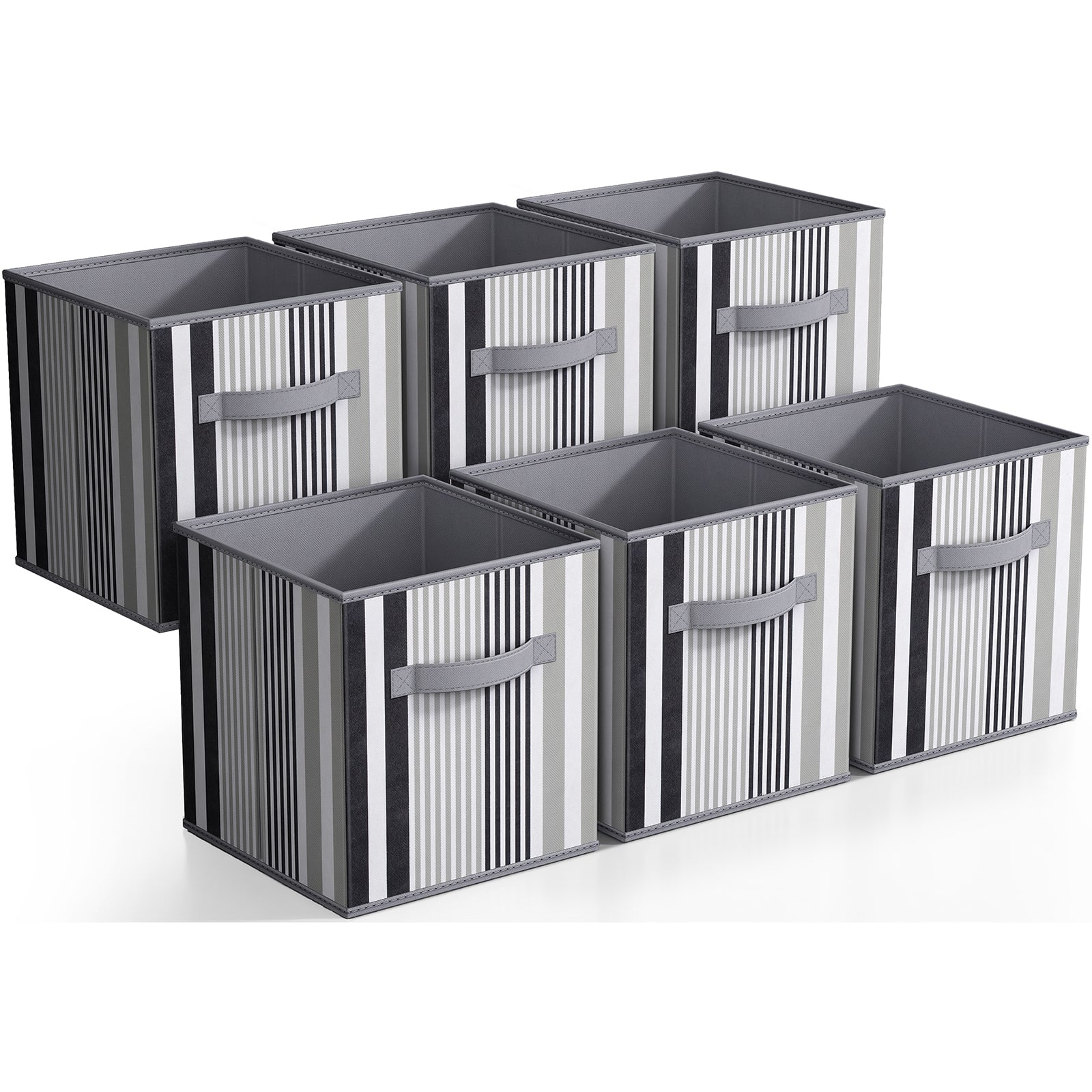 Sorbus 11" Black & Gray Foldable Storage Cubes, 6ct.