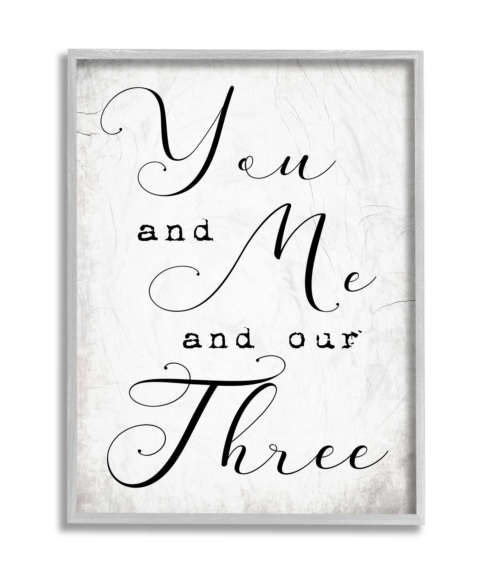Stupell Industries You Me and Our Three Phrase Family Home Quote Framed Wall Art