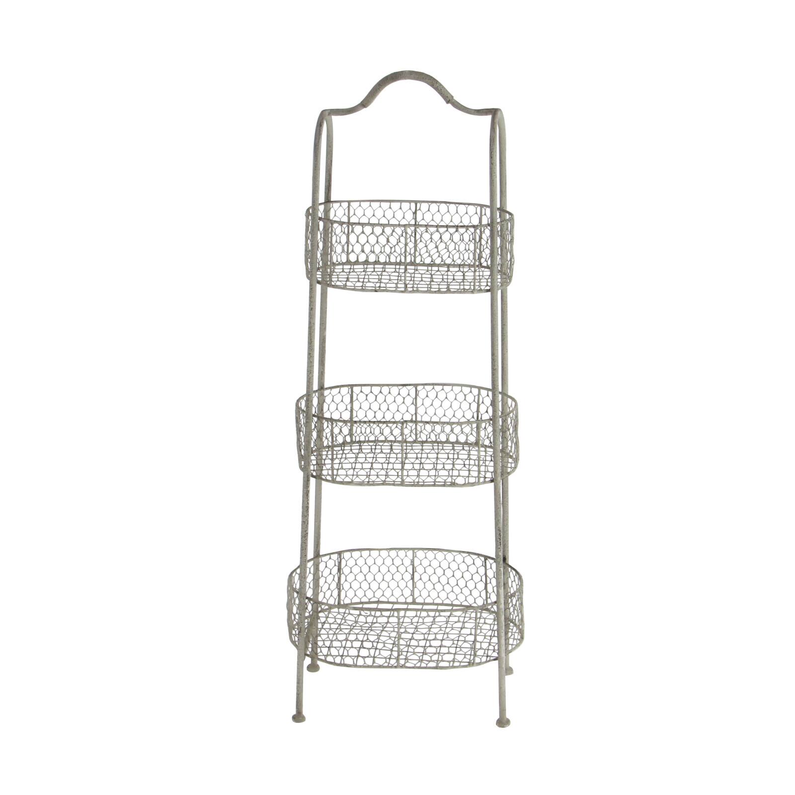 White Iron Farmhouse 3 Tier Tray Stand
