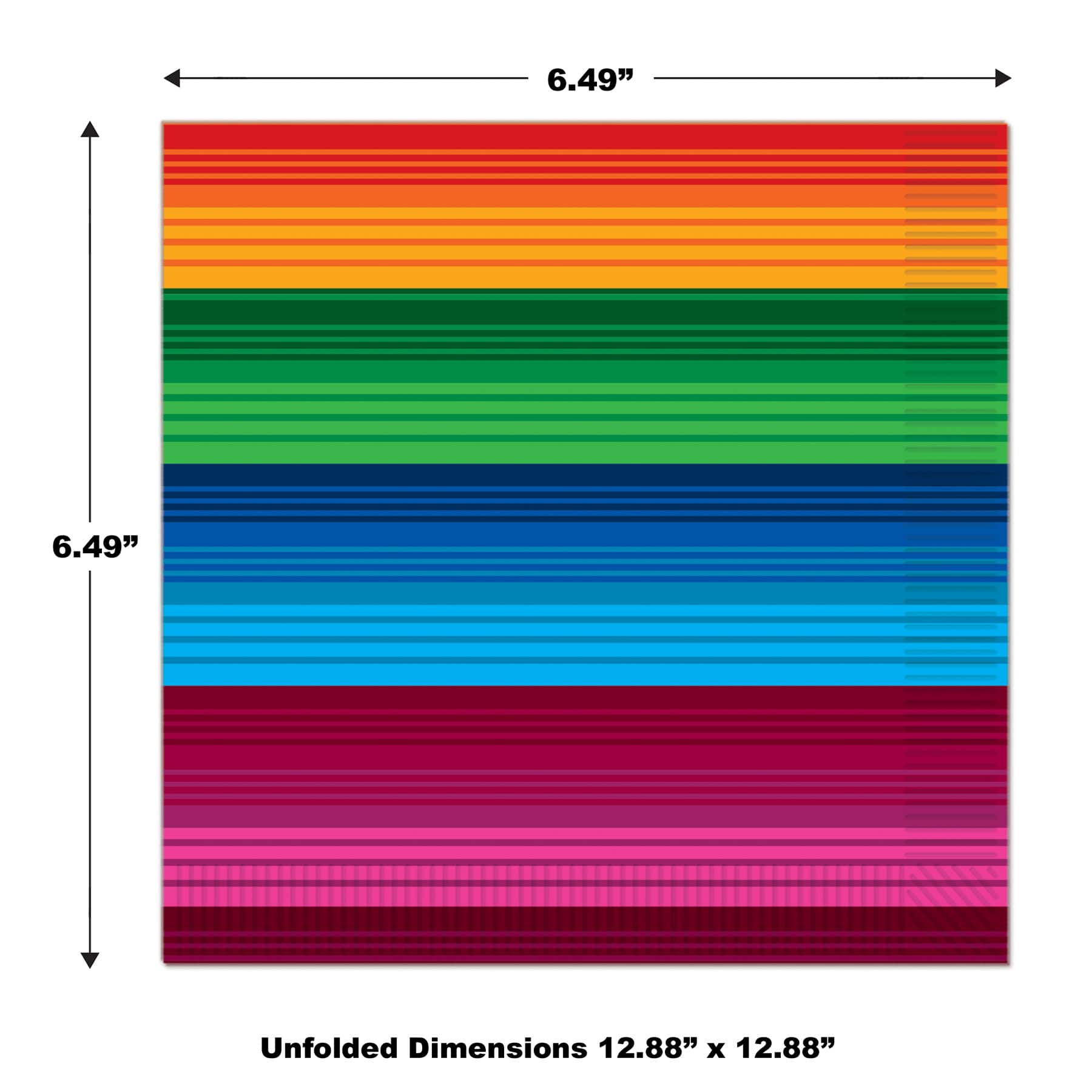 Beistle 6.5" x 6.5" Fiesta Serape Luncheon Napkins, 64ct.